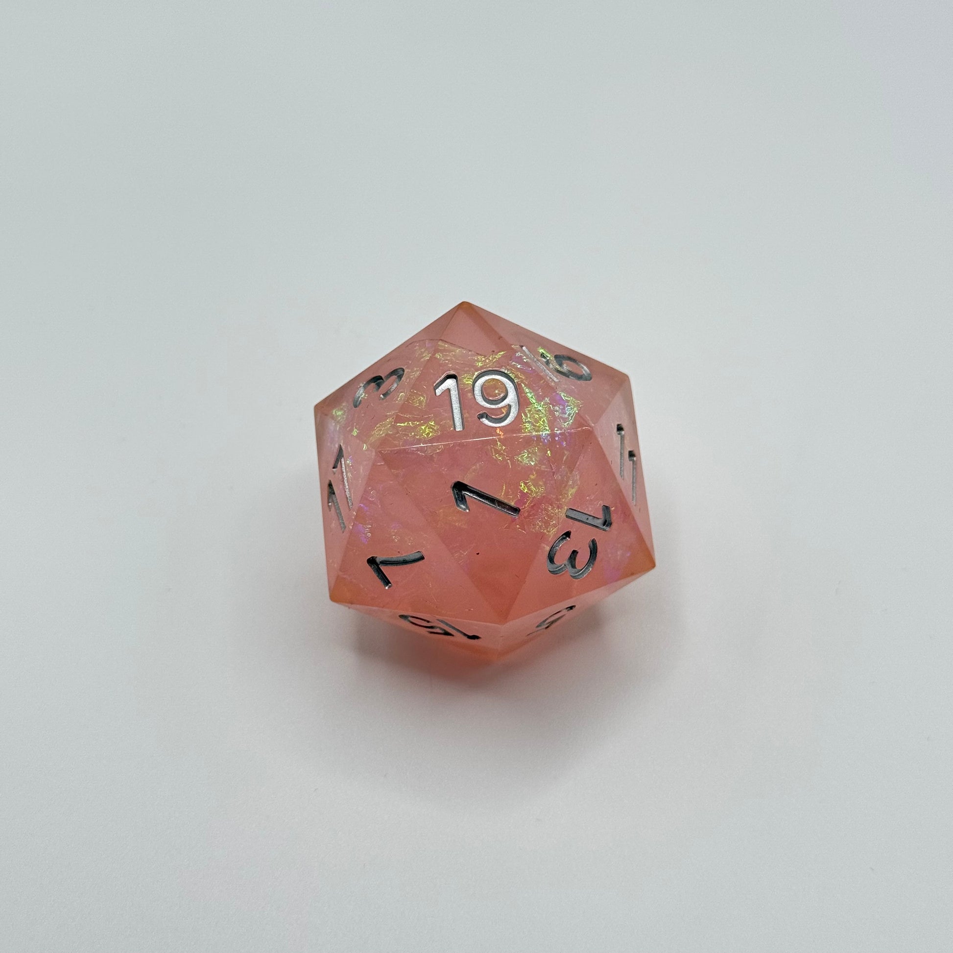 IceForge Dice Canada - Blush Opal Jumbo D20 (33mm)