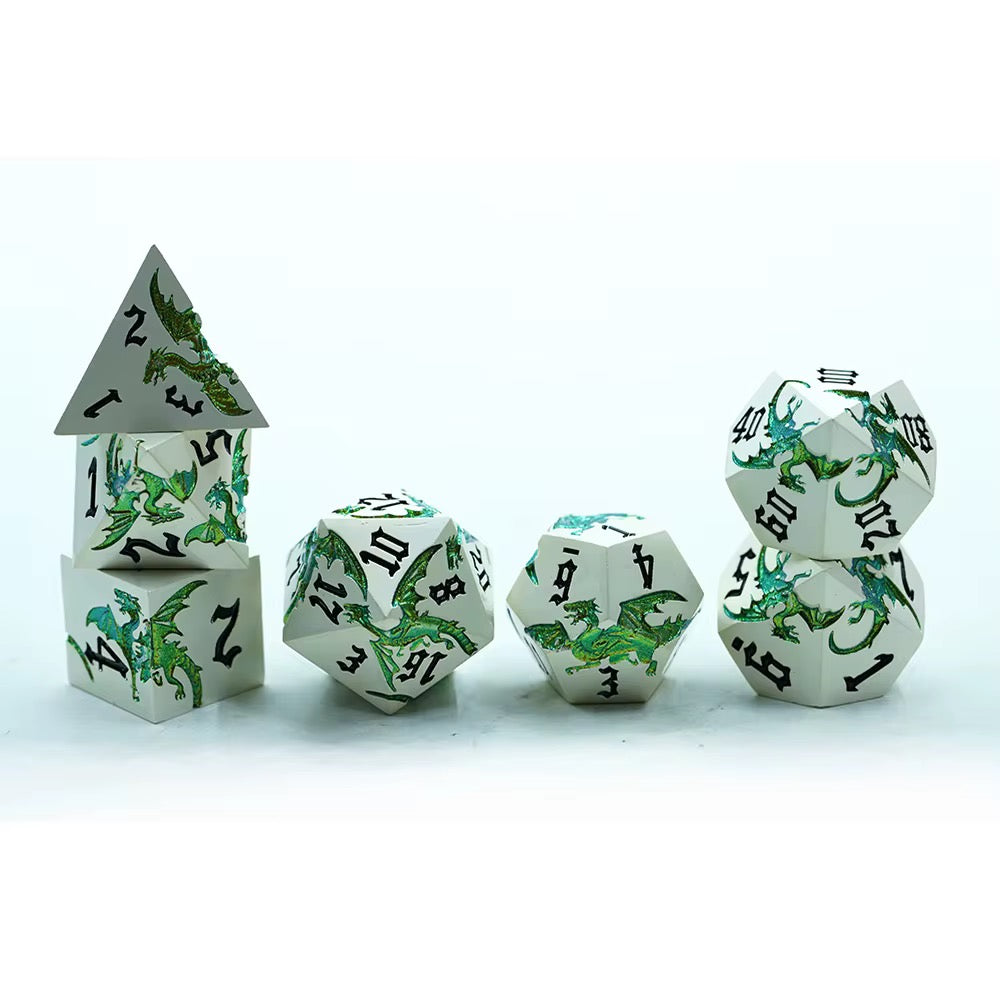 IceForge Dice Canada - Verdant Fang Drakon – Metal Dice Set