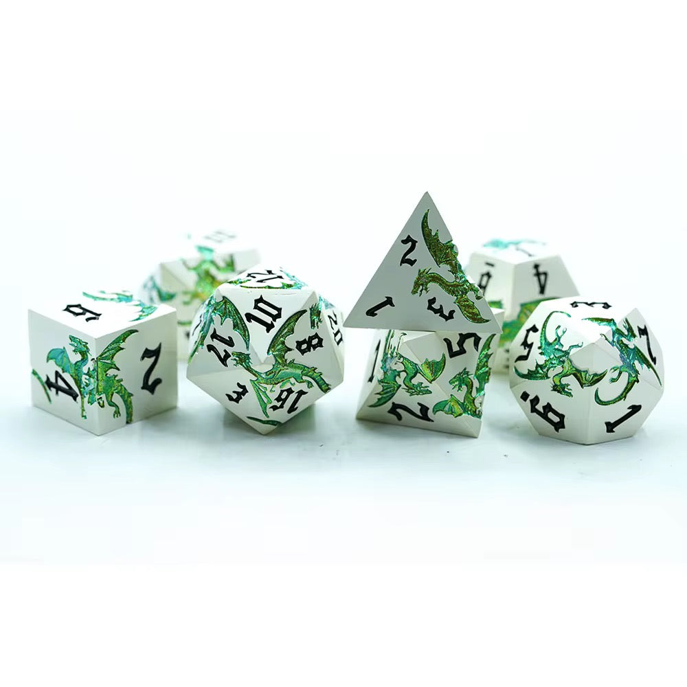 IceForge Dice Canada - Verdant Fang Drakon – Metal Dice Set
