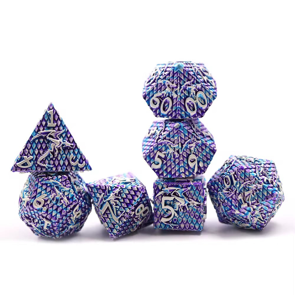 IceForge Dice Canada - Frostwarden Crystal-Scale – Metal Dice Set