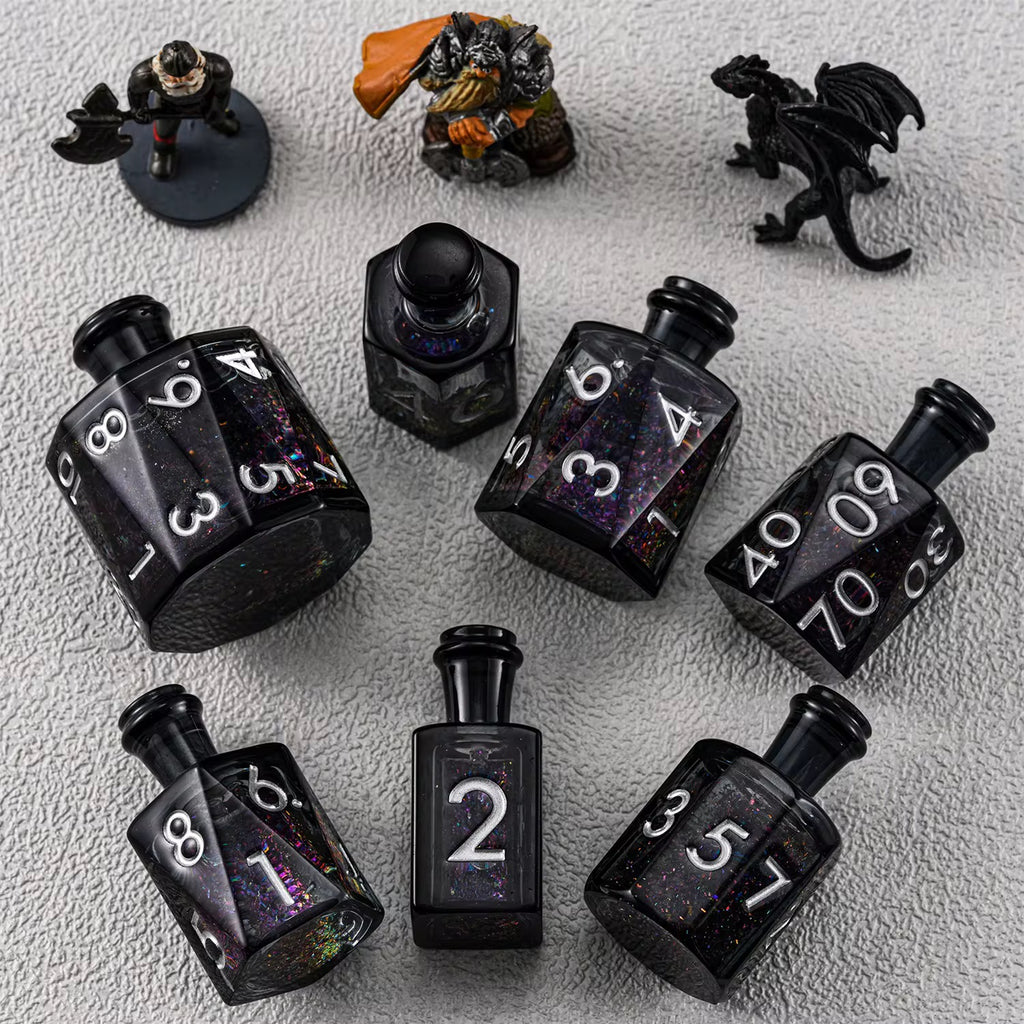 Potion de braise de minuit – Ensemble de dés à noyau liquide