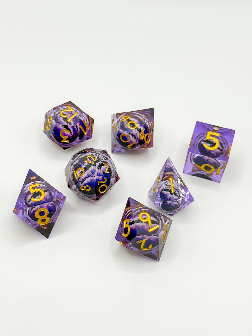 IceForge Dice Canada - Amethyst Dragon's Gaze Liquid Core Dice Set