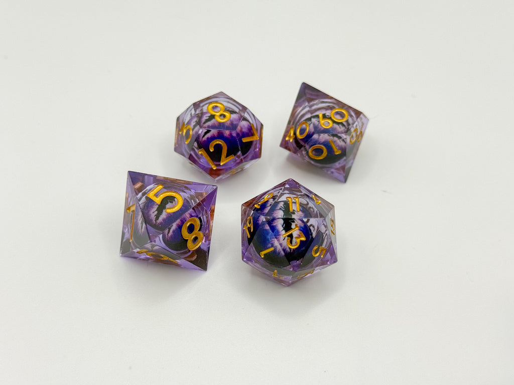 IceForge Dice Canada - Amethyst Dragon's Gaze Liquid Core Dice Set