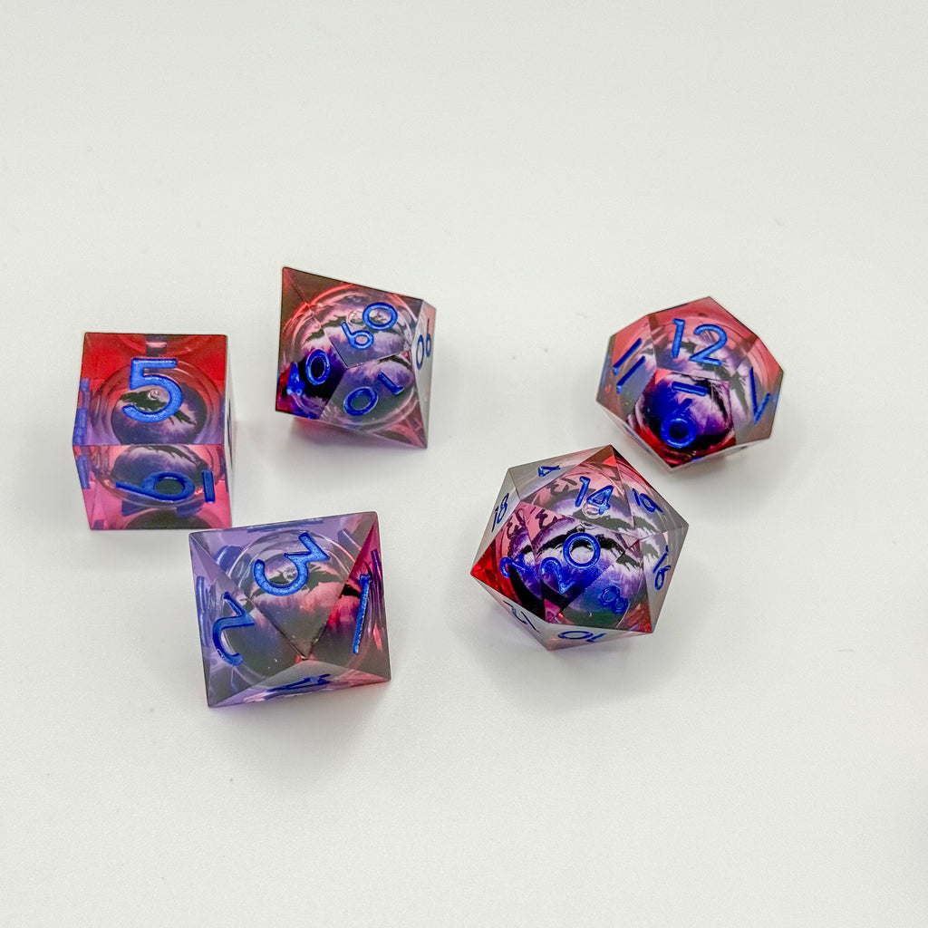IceForge Dice Canada - Voidfire Dragon's Gaze - Liquid Core Dice Set