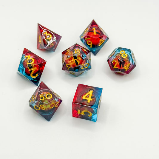 IceForge Dice Canada - Emberstorm Dragon’s Gaze – Liquid Core Dice Set