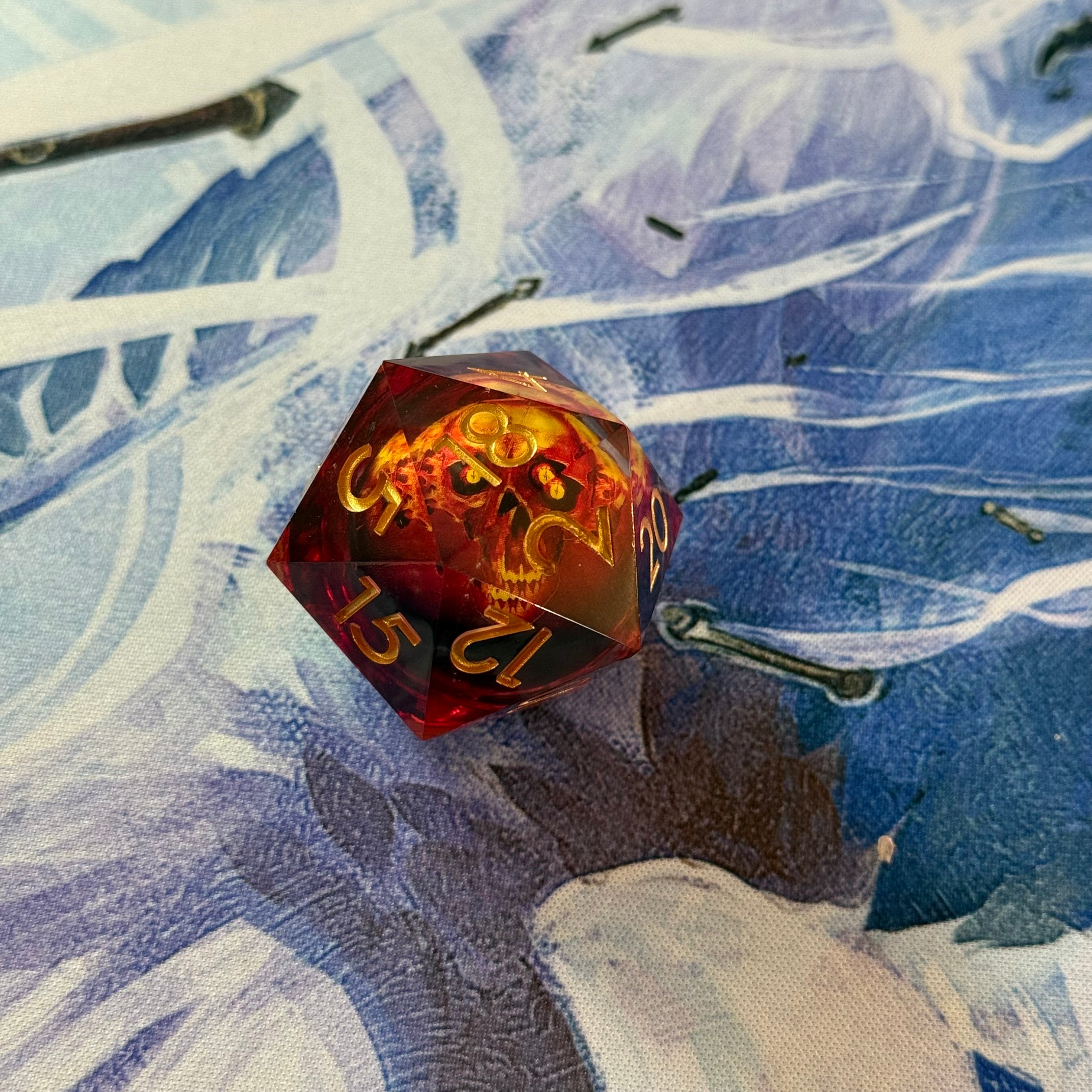IceForge Dice Canada - Infernal Gaze Liquid Core - Jumbo D20 (33mm)