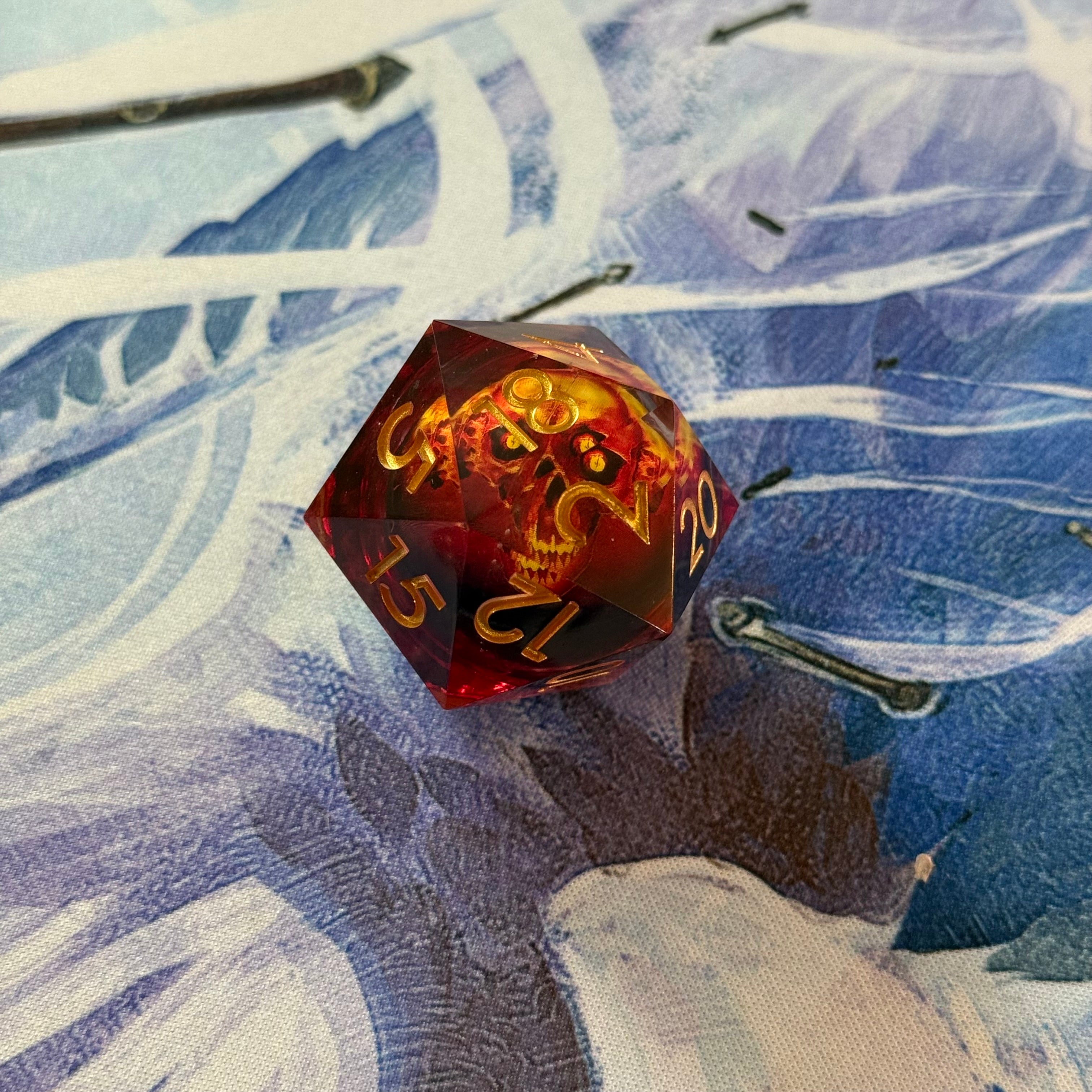 IceForge Dice Canada - Infernal Gaze Liquid Core - Jumbo D20 (33mm)