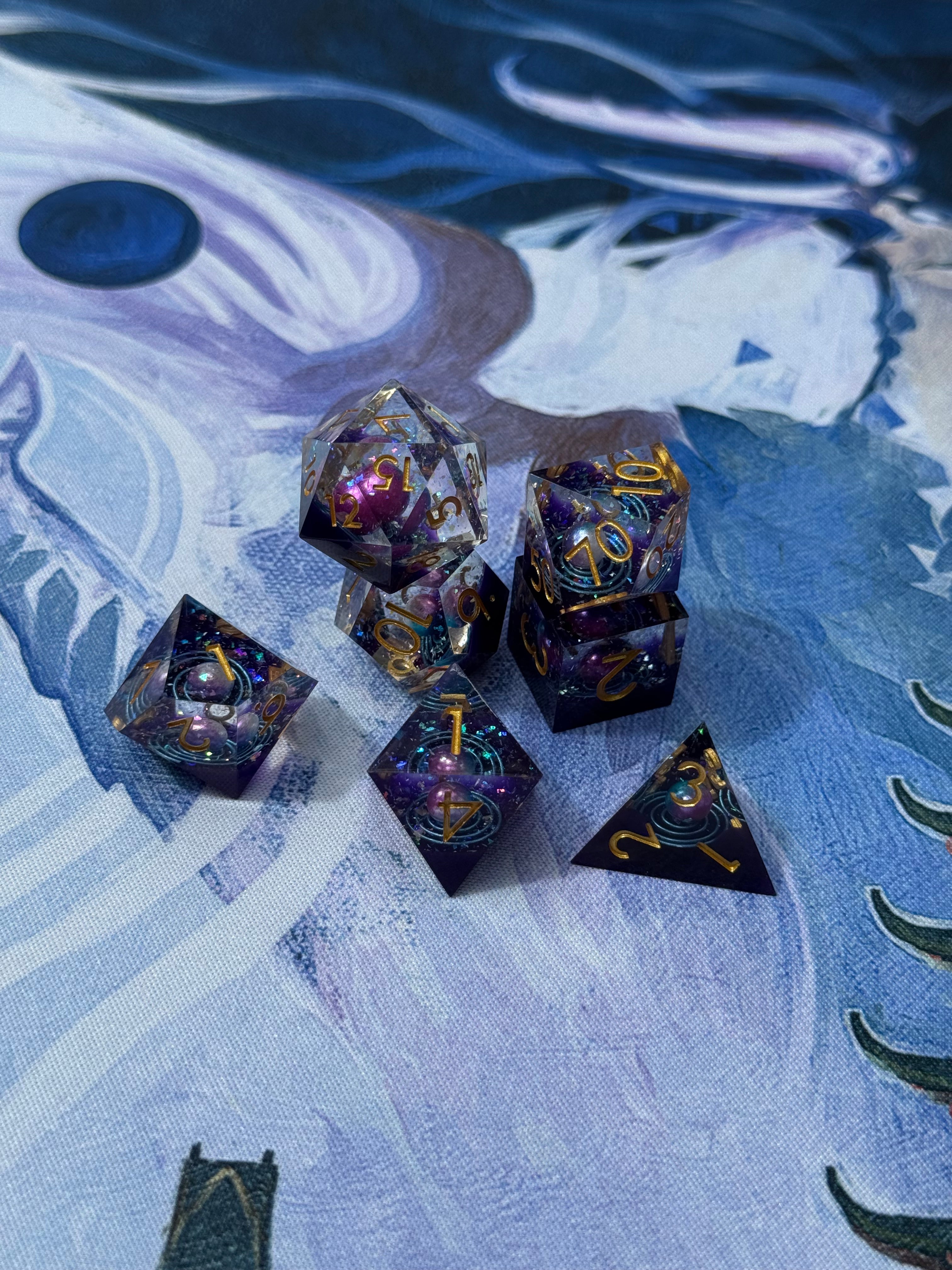 IceForge Dice Canada - Nebula Drift - Galaxy Core Dice Set