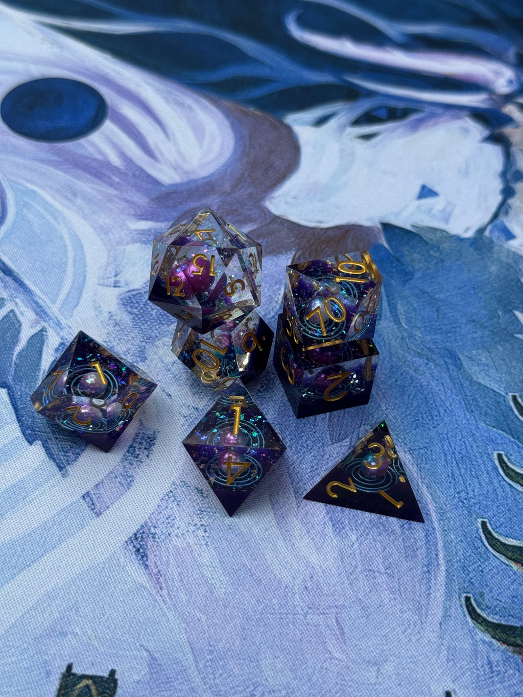 IceForge Dice Canada - Nebula Drift - Galaxy Core Dice Set