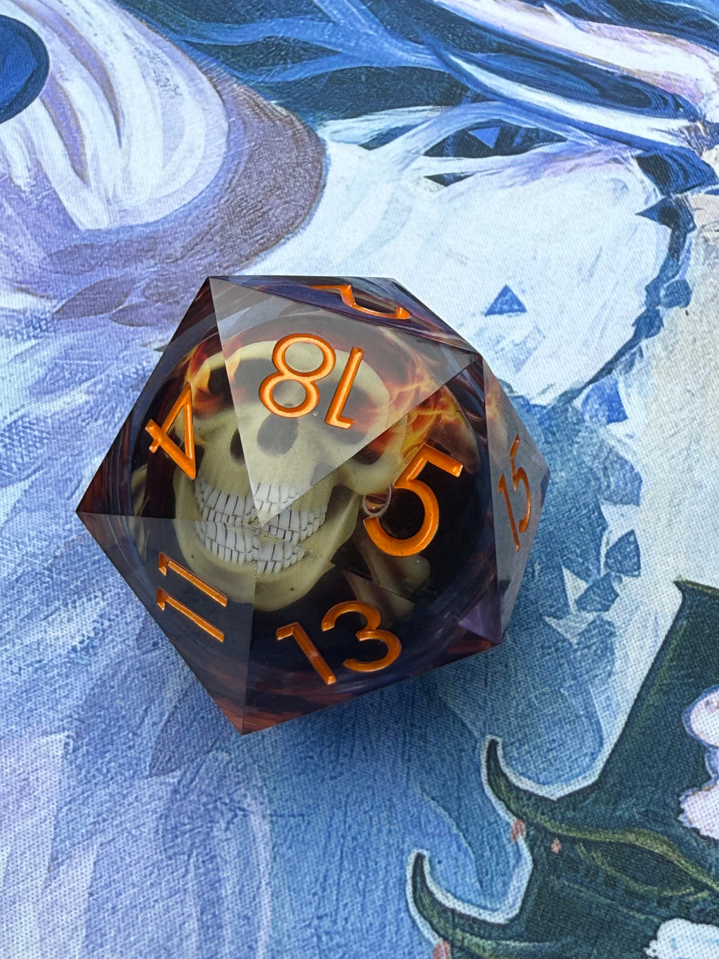 Embergrin – 50mm Liquid Core Skull D20