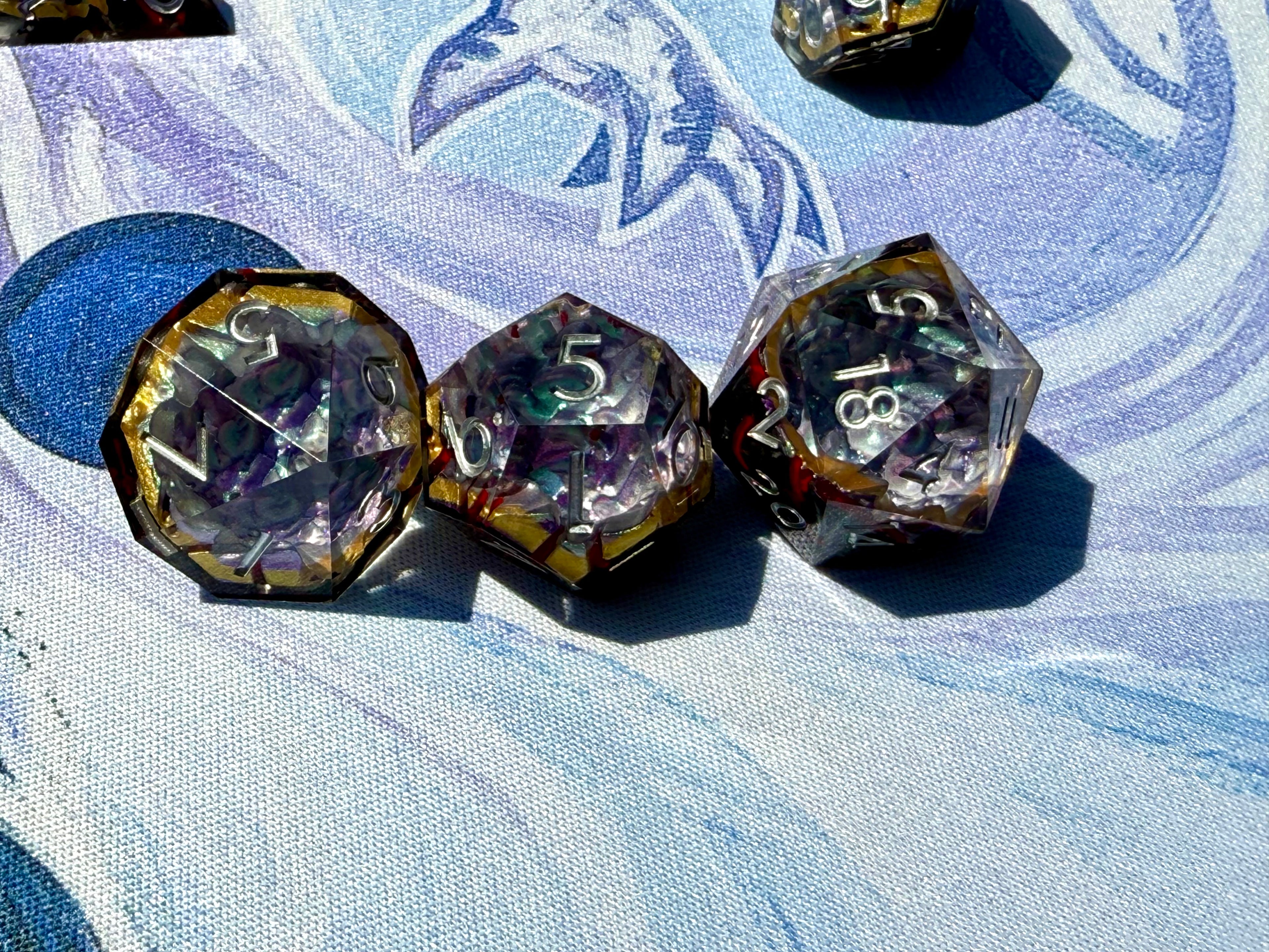 IceForge Dice Canada - Amethyst Ember - Vortex Crown Dice Set