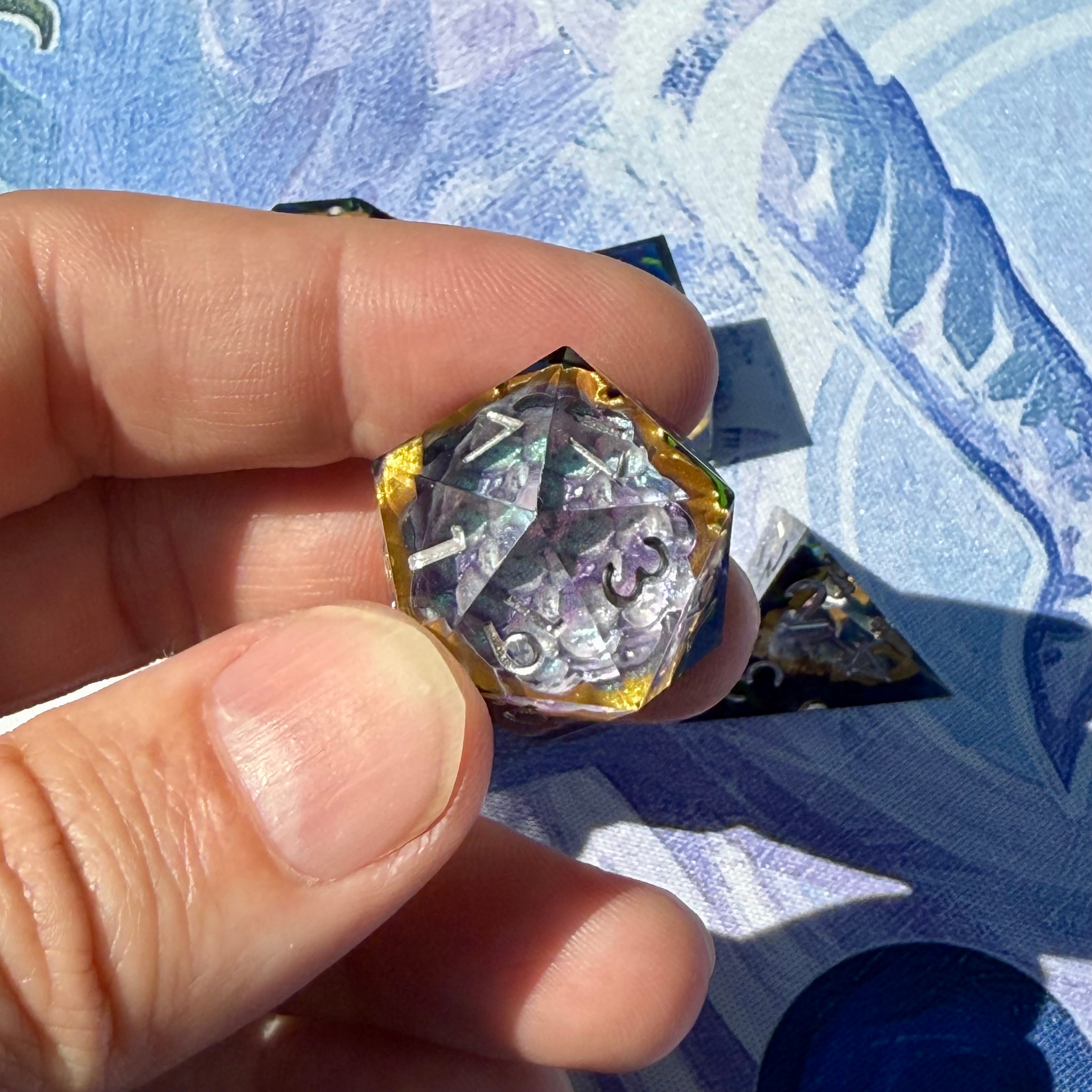 IceForge Dice Canada - Amethyst Ember - Vortex Crown Dice Set