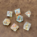 IceForge Dice Canada - Fractalis – Cracked Rainbow Glass Dice Set