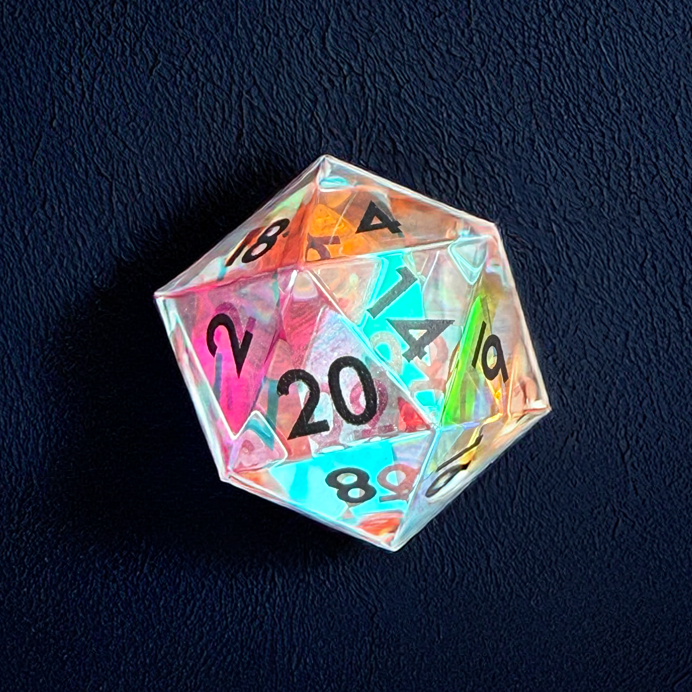 Rainbow Glass Jumbo D20 (33mm)