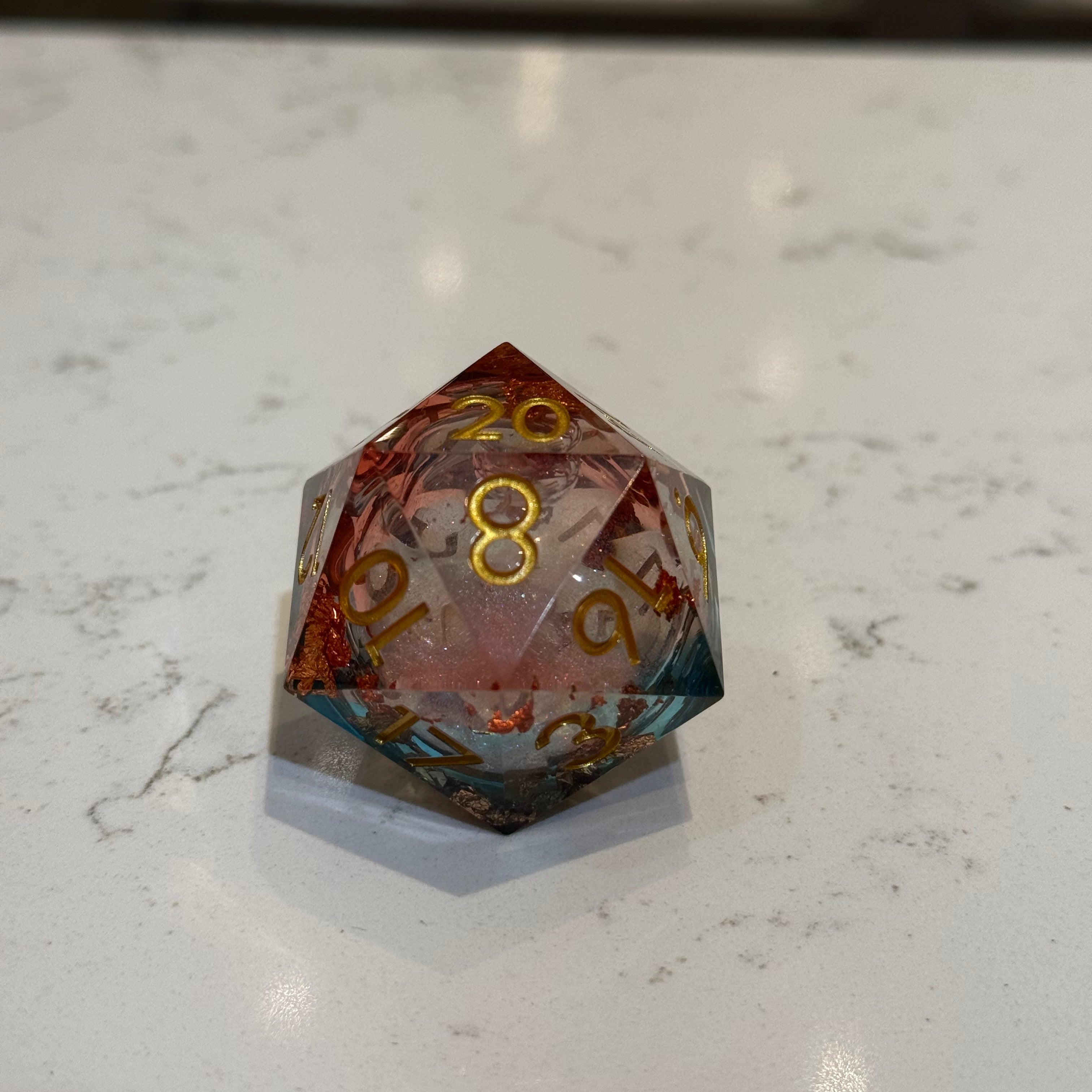 IceForge Dice Canada - Emberglass Colossus – Jumbo D20 (33mm)