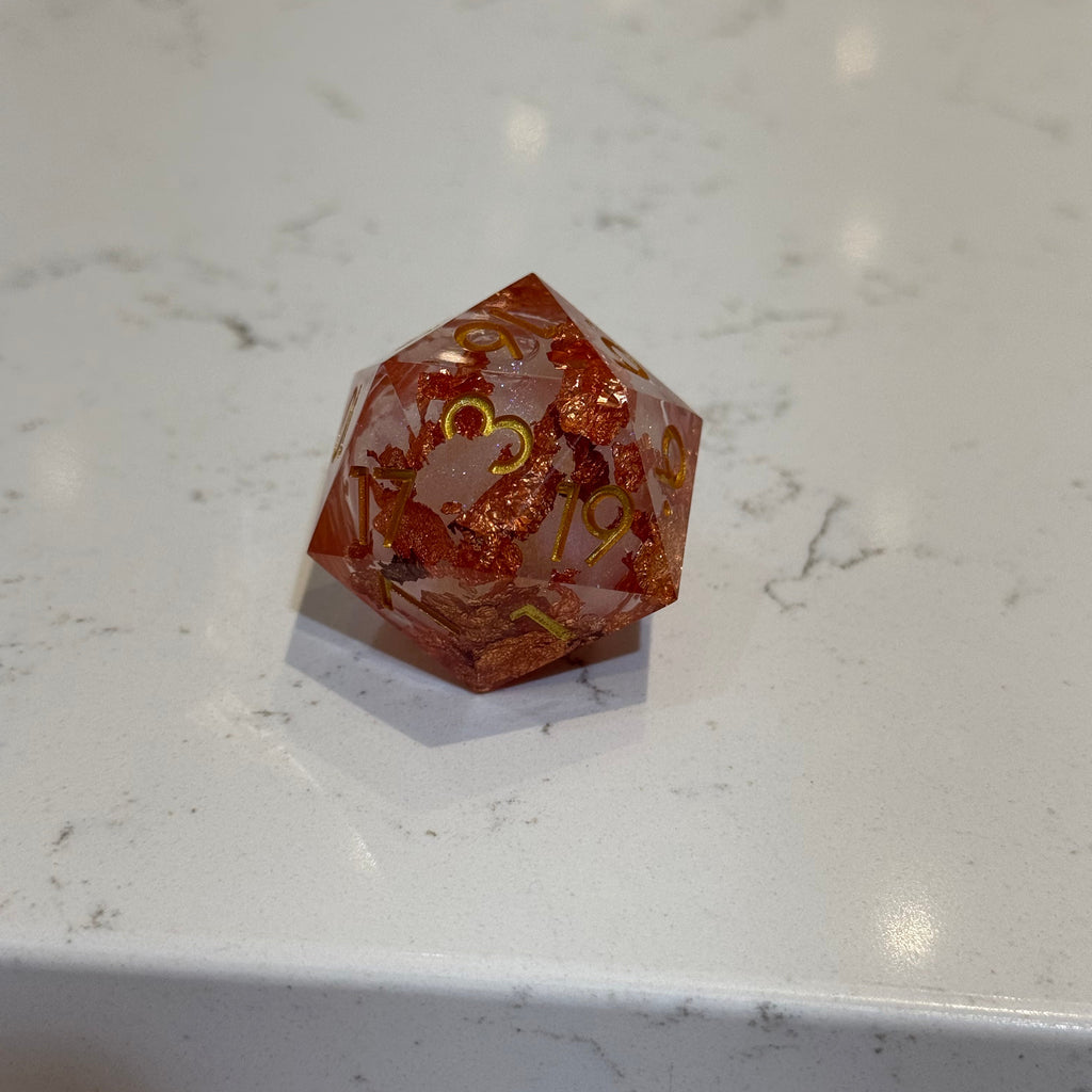 IceForge Dice Canada - Sunmelt Reliquary – Jumbo D20 (33mm)
