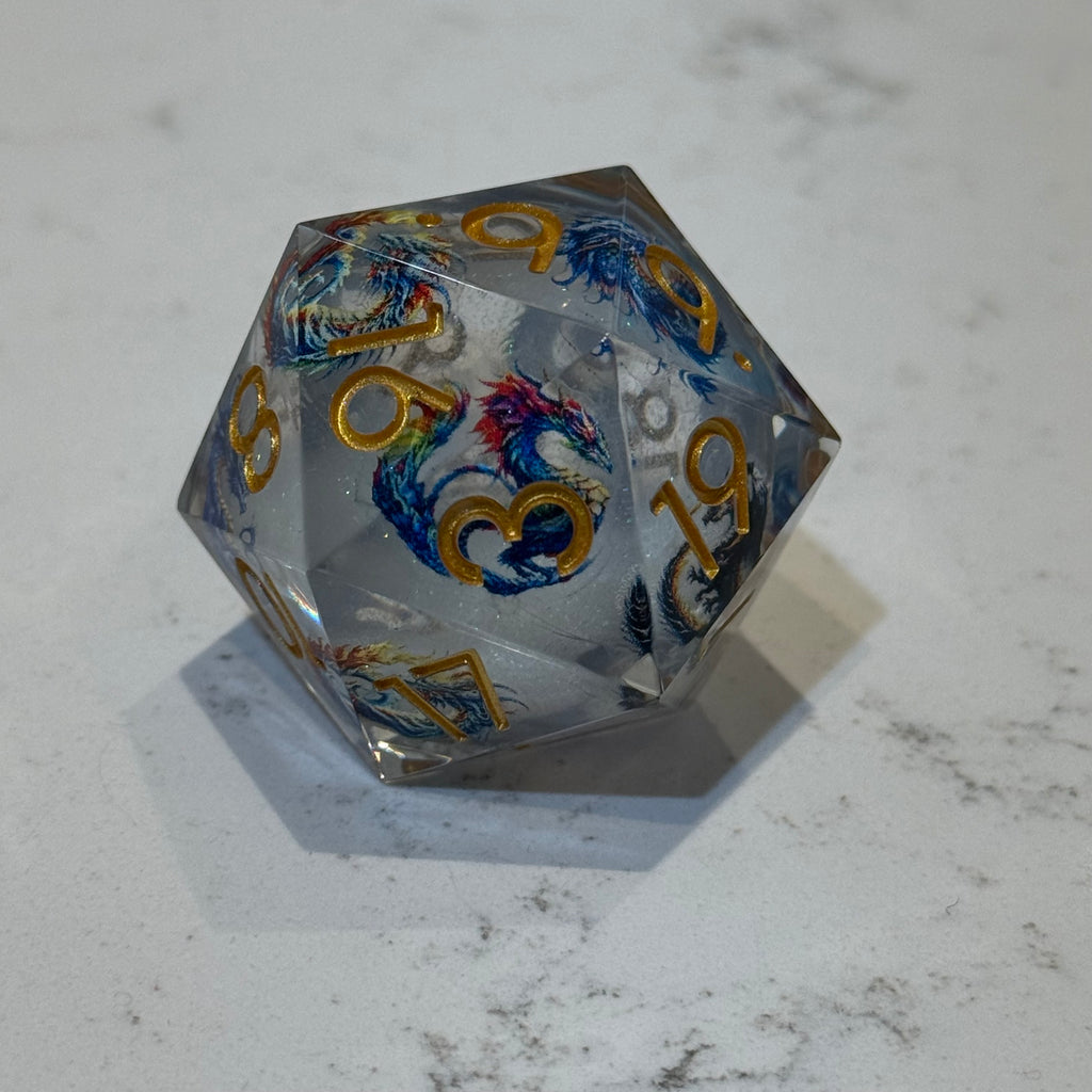 Prismatic Dragon - Jumbo D20 (33mm)