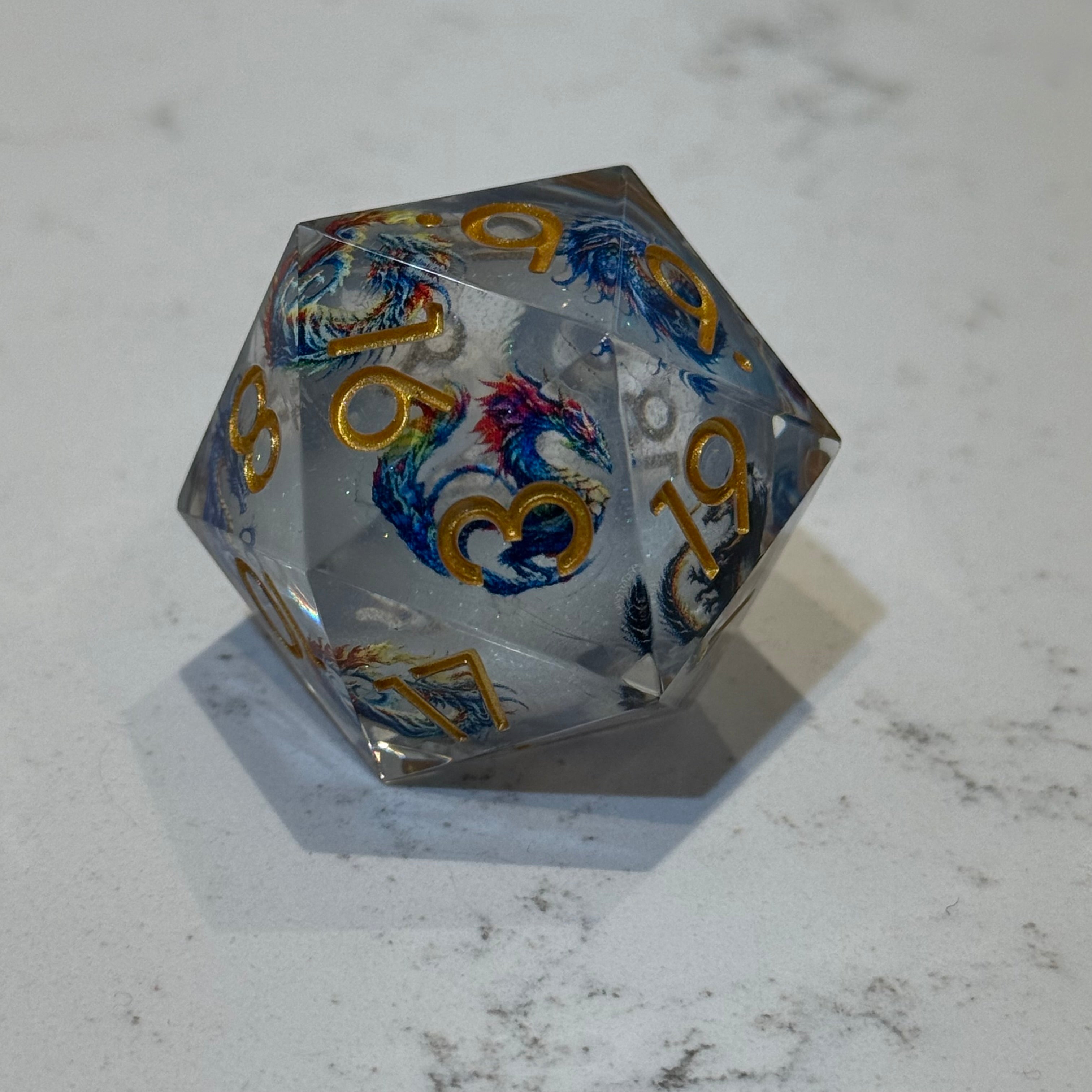 Prismatic Dragon - Jumbo D20 (33mm)