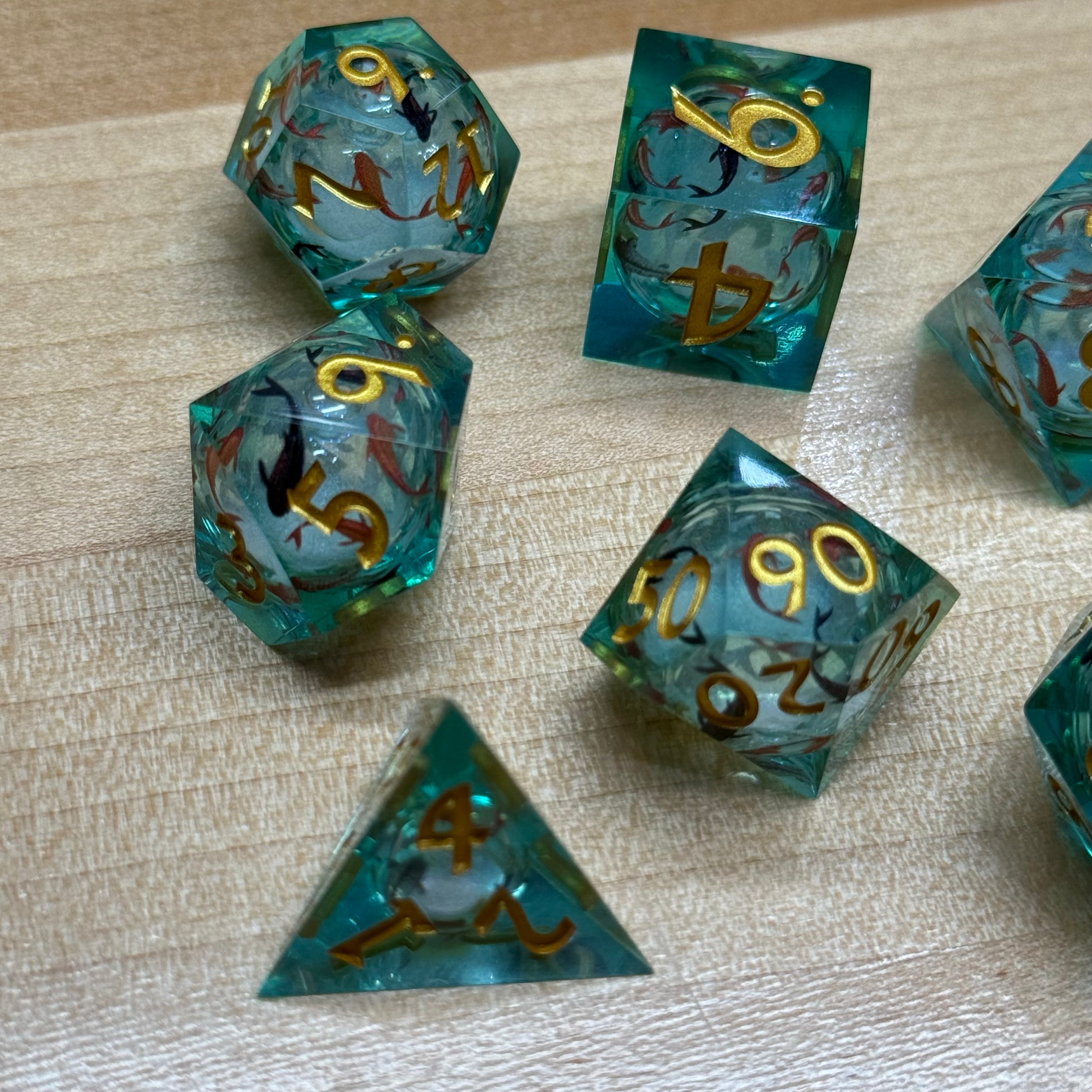 IceForge Dice Canada - Whispering Koi - Liquid Core Dice Set