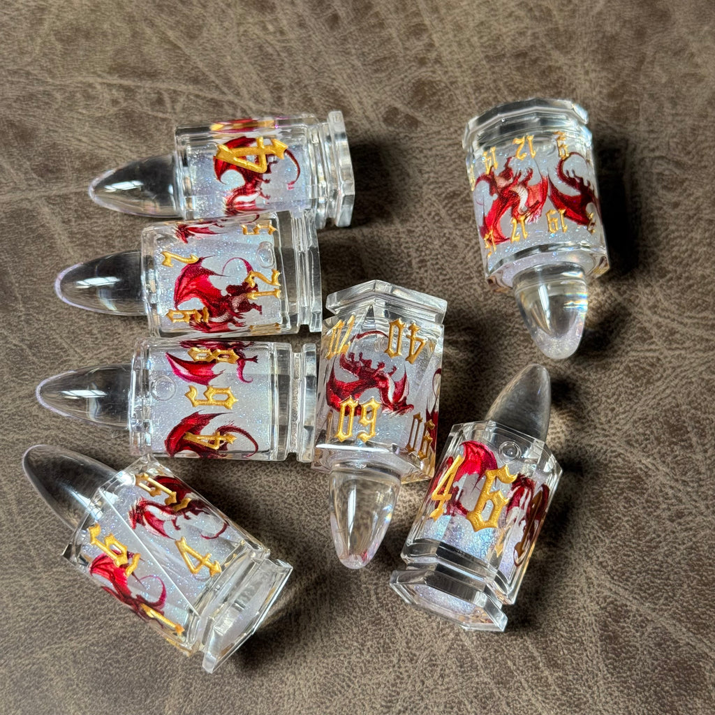IceForge Dice Canada - Northbound Wyrm - Arcane Bullet Liquid Core Dice Set
