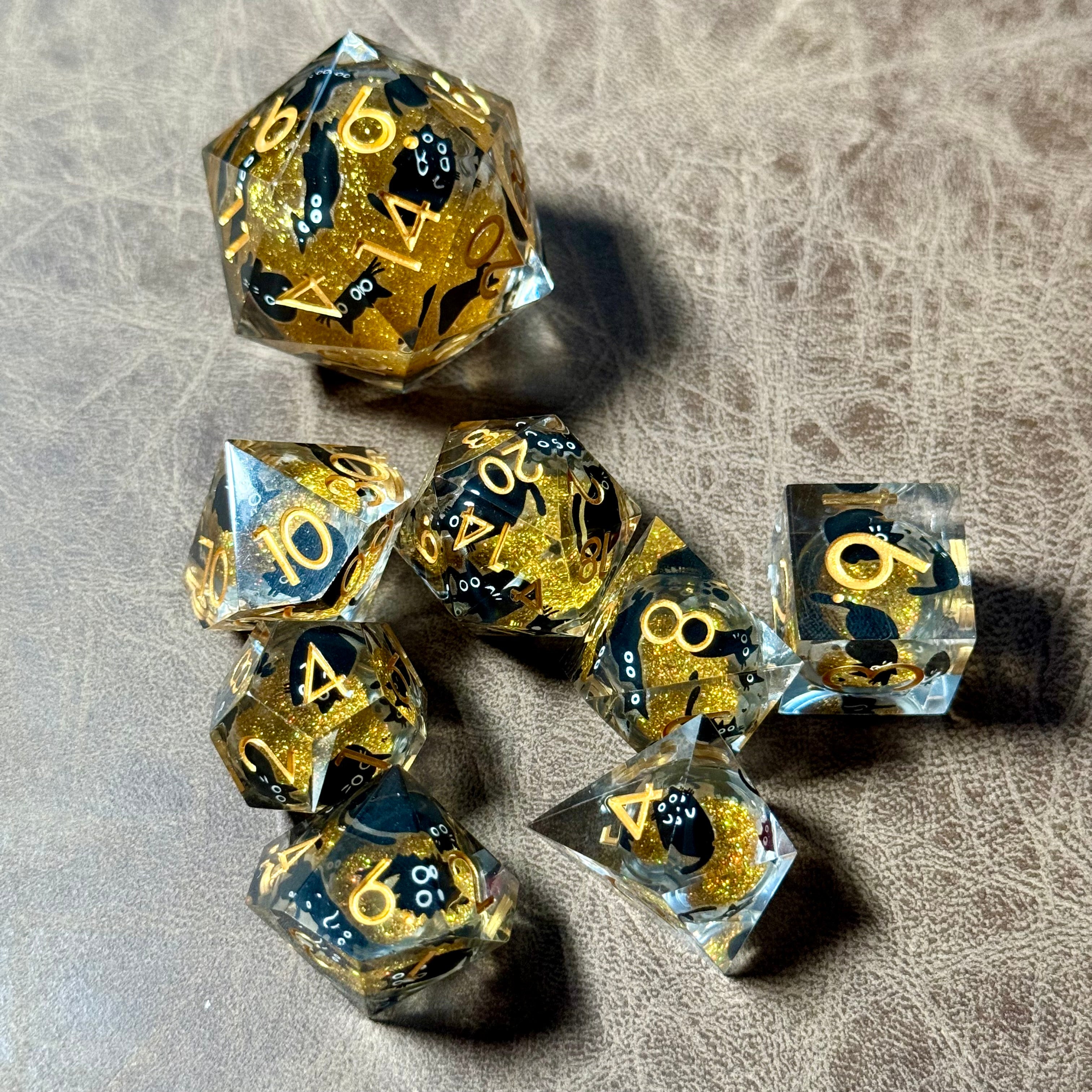 IceForge Dice Canada - Familiar Whiskers Golden Hex Colossus Bundle