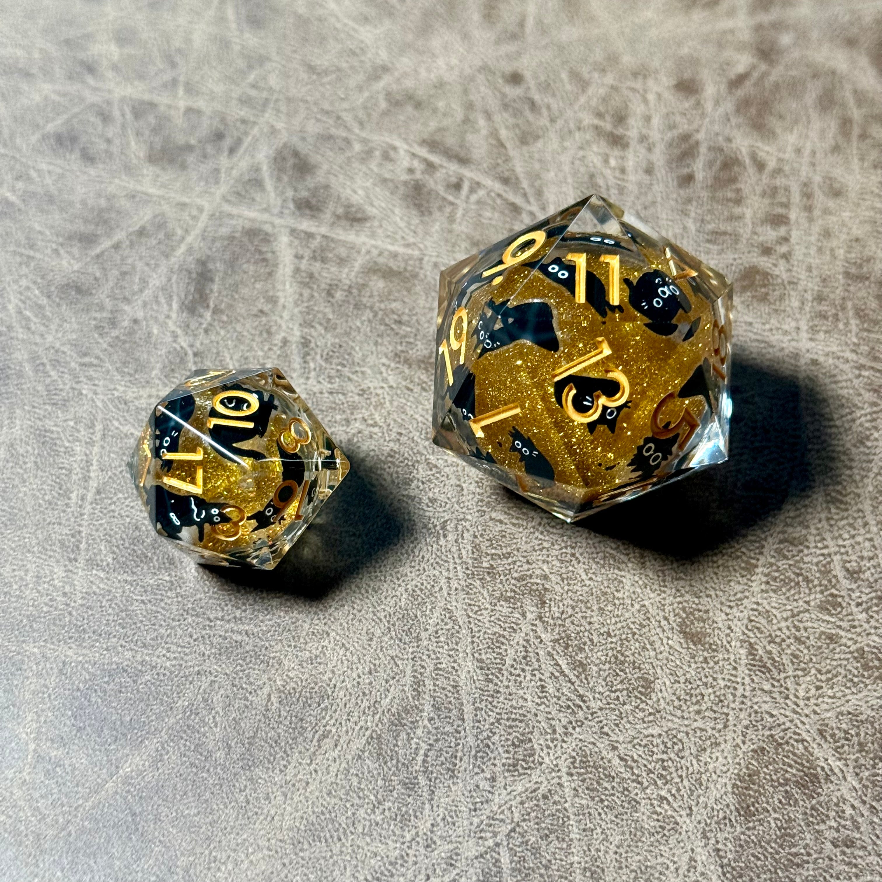 IceForge Dice Canada - Familiar Whiskers Golden Hex Colossus Bundle
