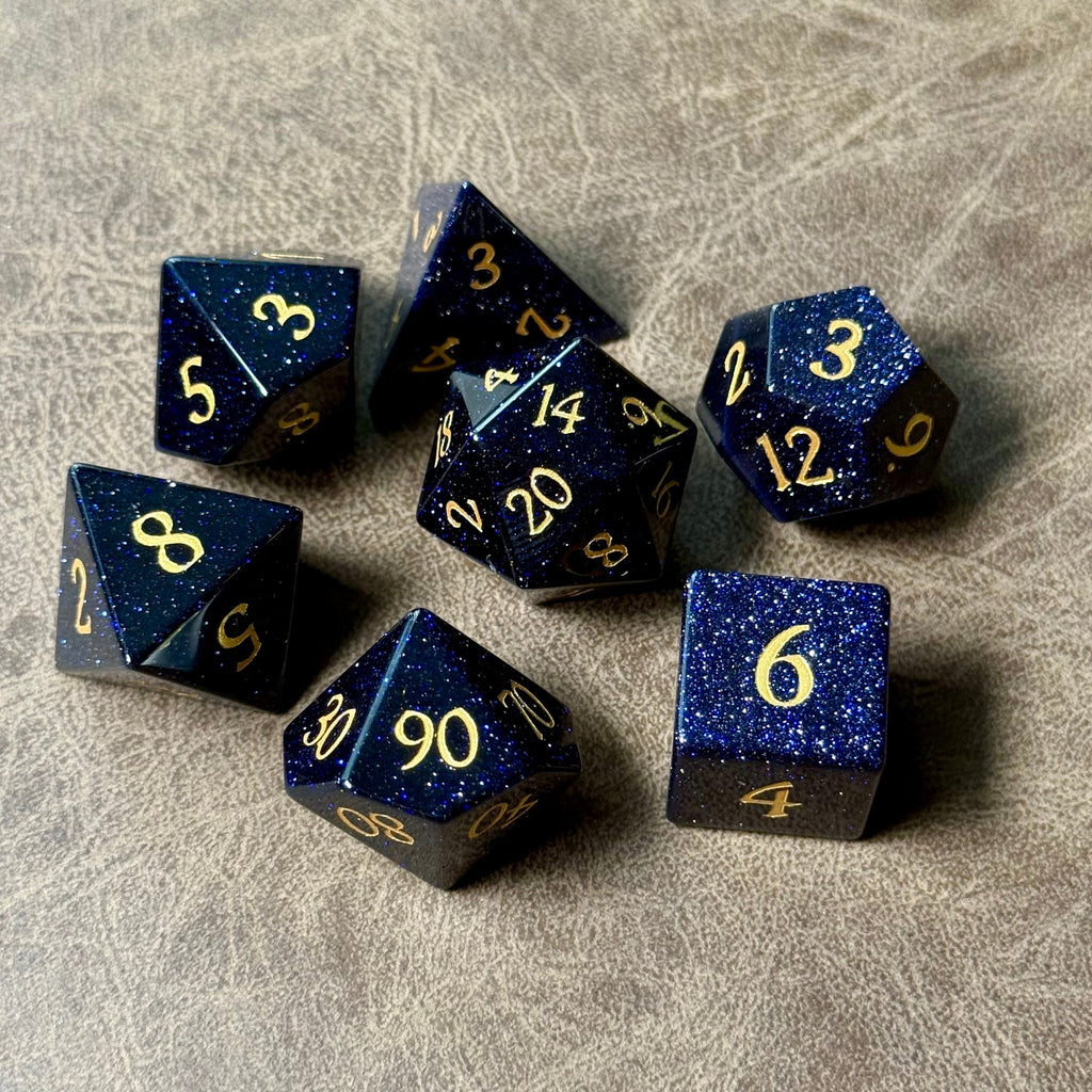 Astral Nightstone – Natural Stone Dice Set