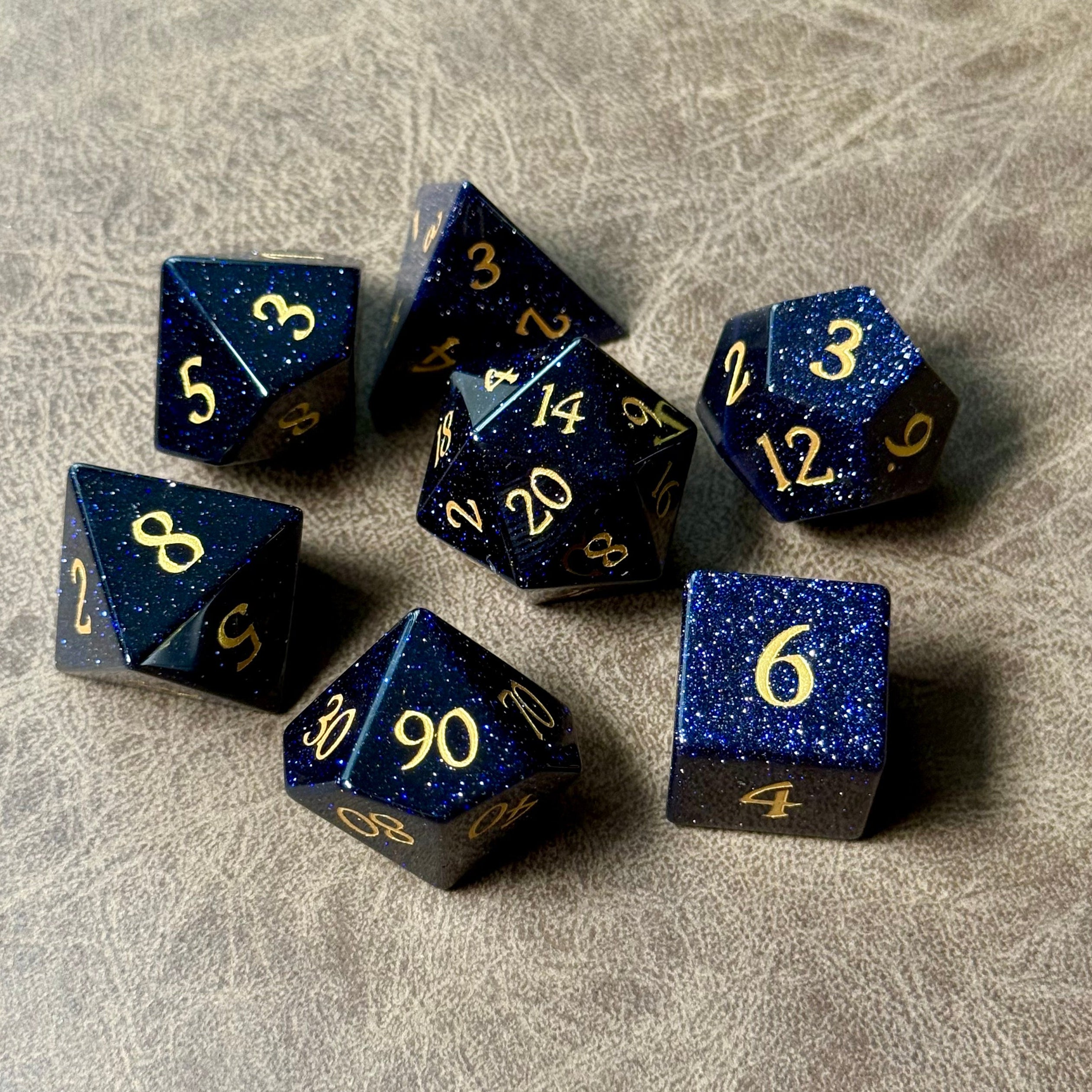 Astral Nightstone – Natural Stone Dice Set