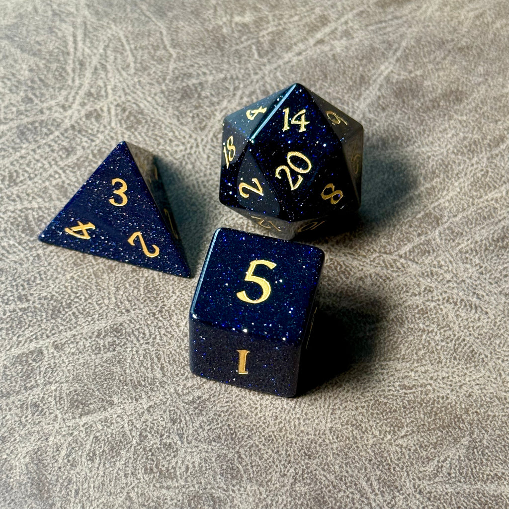 Astral Nightstone – Natural Stone Dice Set