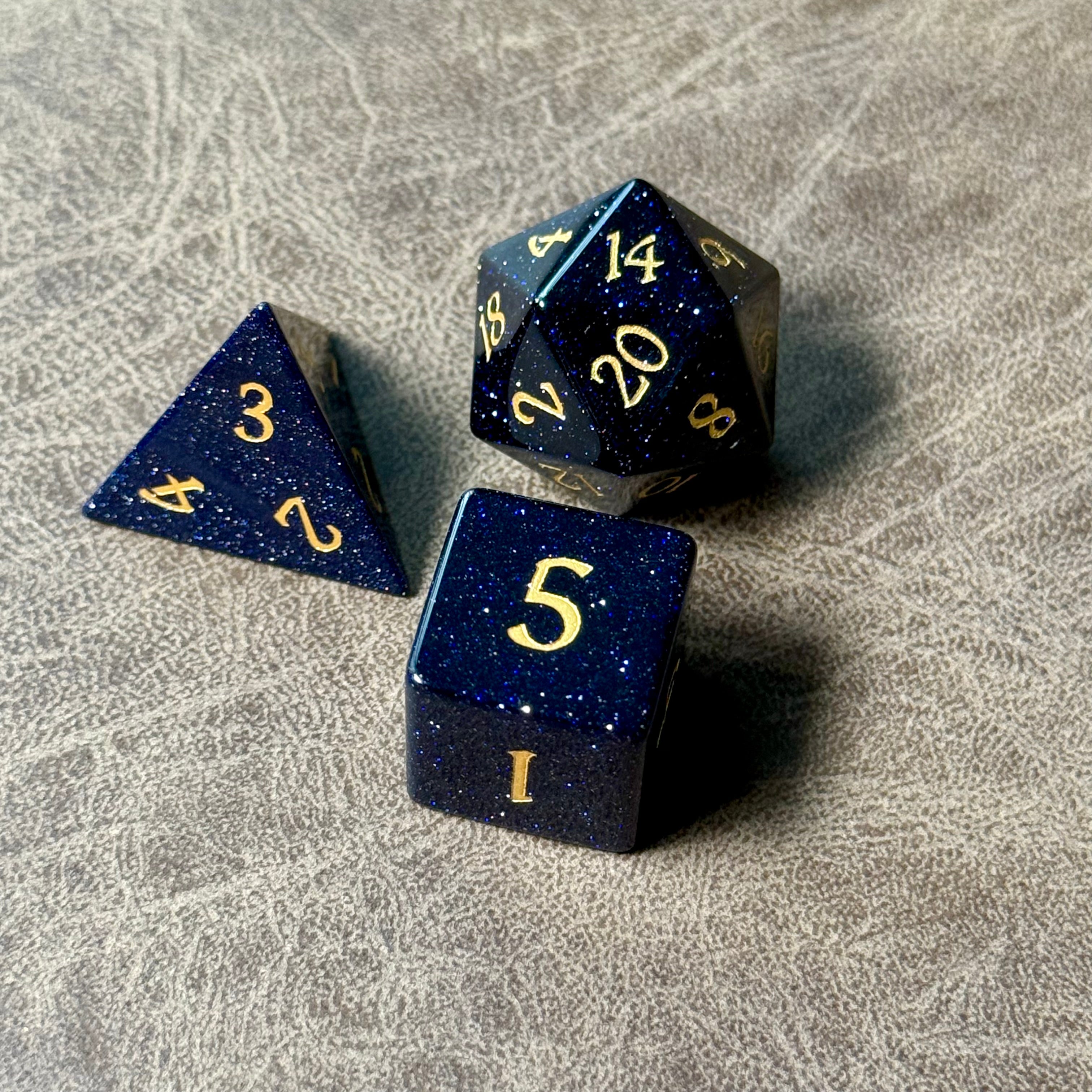 Astral Nightstone – Natural Stone Dice Set