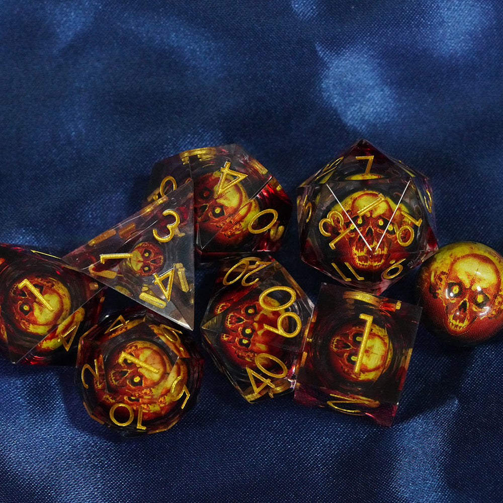 IceForge Dice Canada - Infernal Skullfire – Liquid Core Dice Set