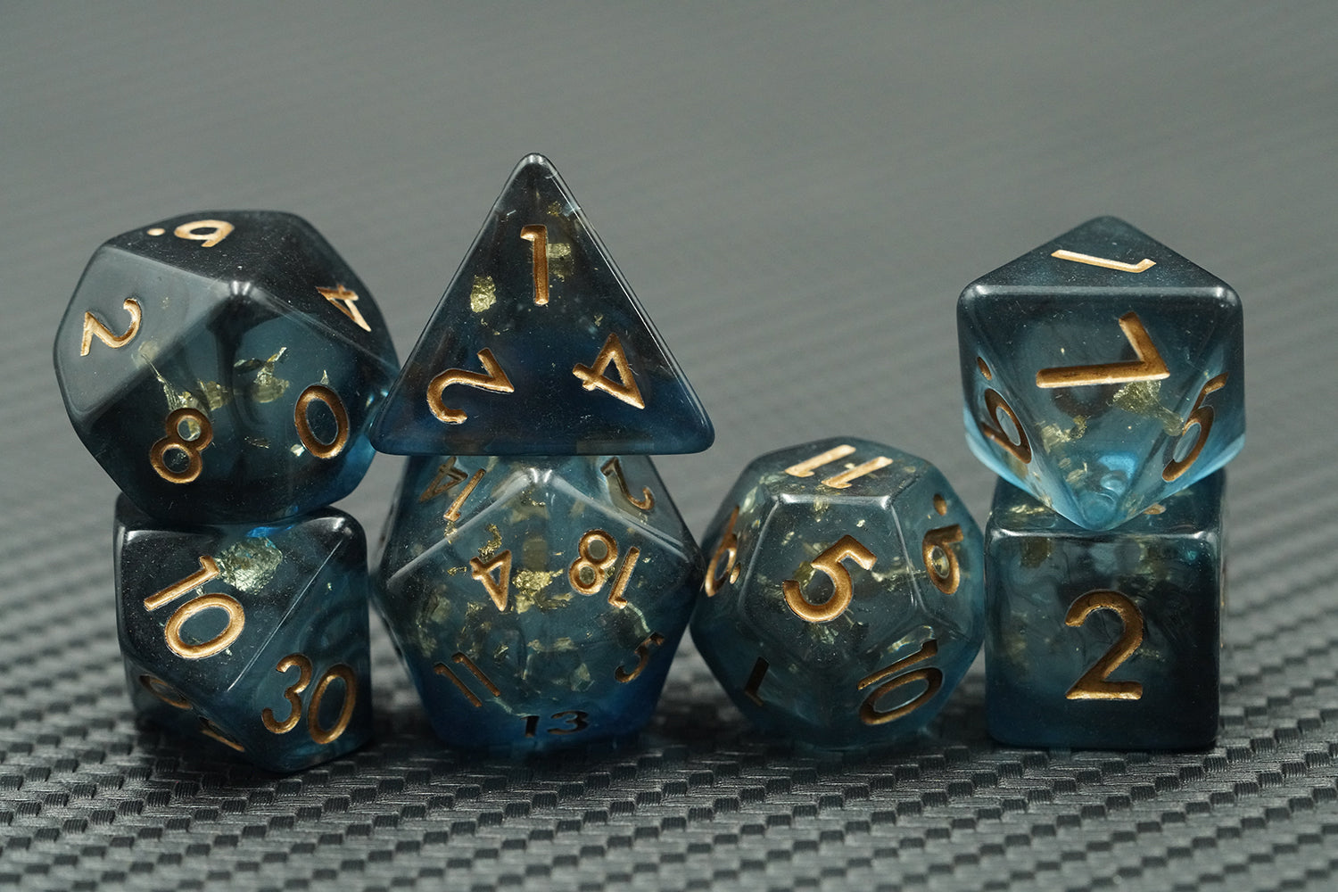 IceForge Dice Canada - Abyssal Gold – 35g Premium Resin Dice Set
