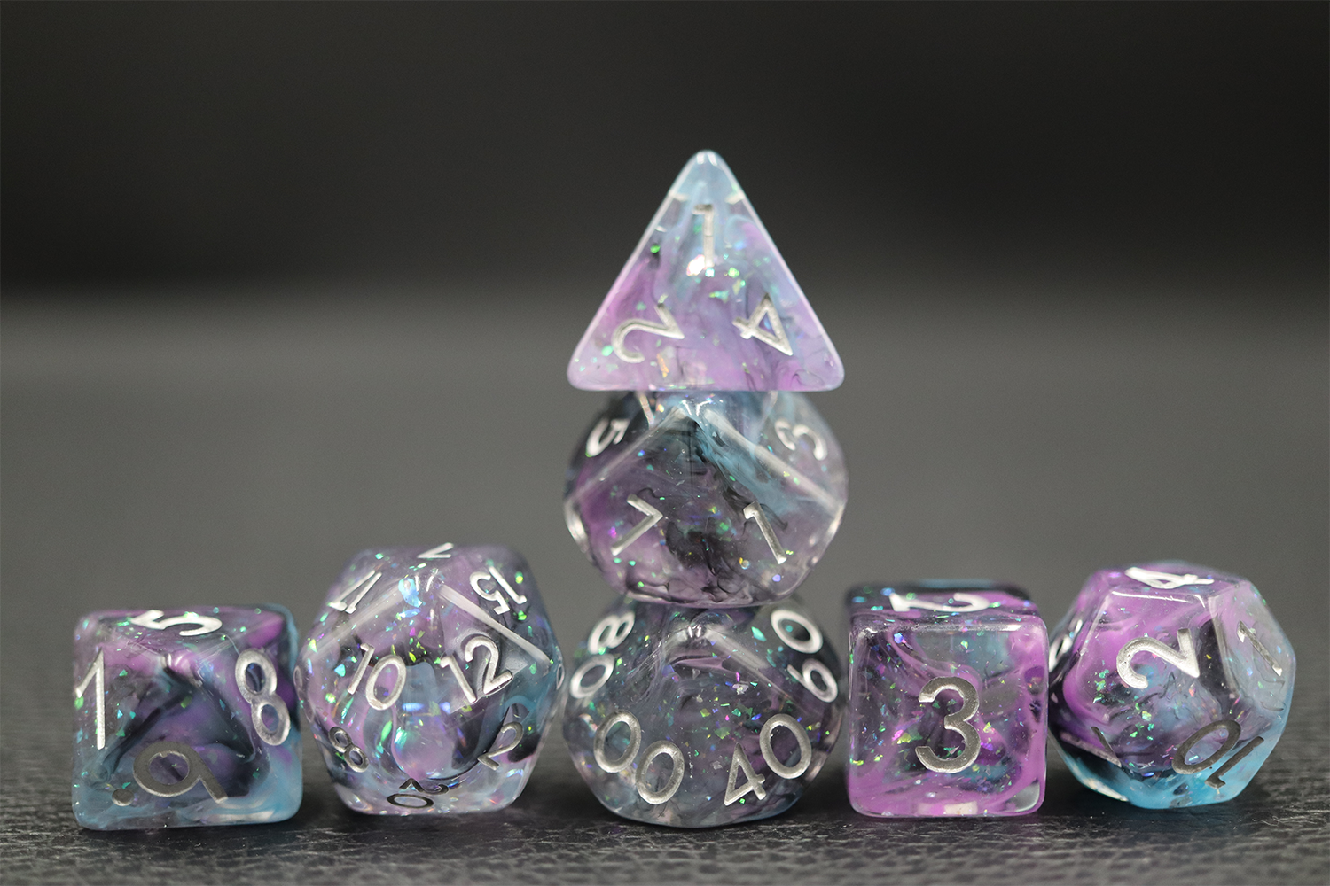 IceForge Dice Canada - Nebula Frost - 35g Premium Resin Dice Set