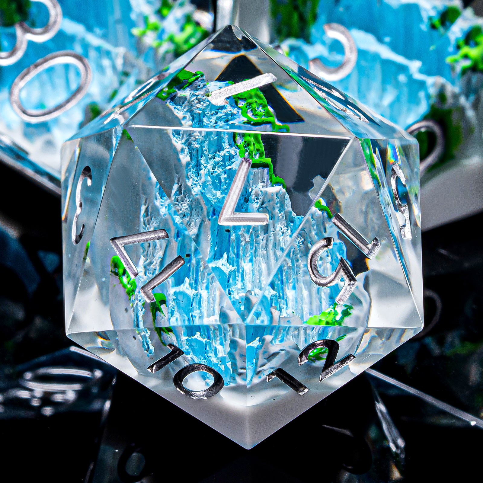 IceForge Dice Canada - Frostspire Falls - Elemental Cascade Dice Set