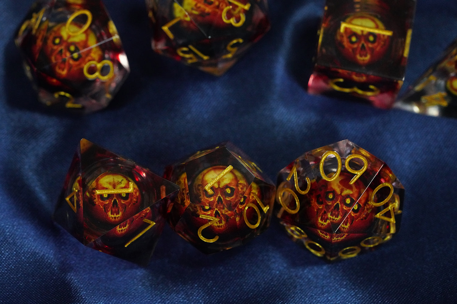 IceForge Dice Canada - Infernal Skullfire – Liquid Core Dice Set