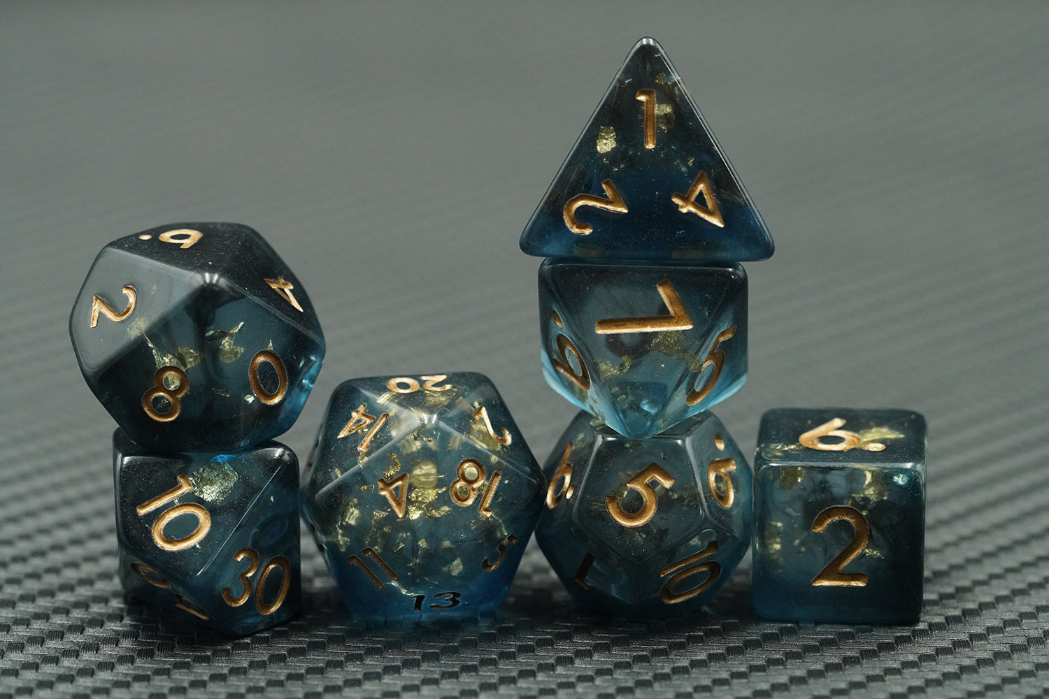 IceForge Dice Canada - Abyssal Gold – 35g Premium Resin Dice Set