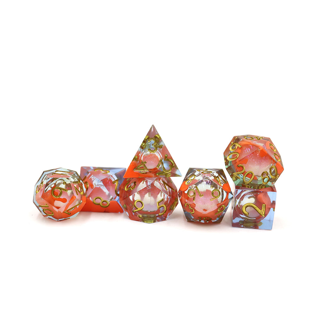 IceForge Dice Canada - Coralflame – Liquid Core Dice Set
