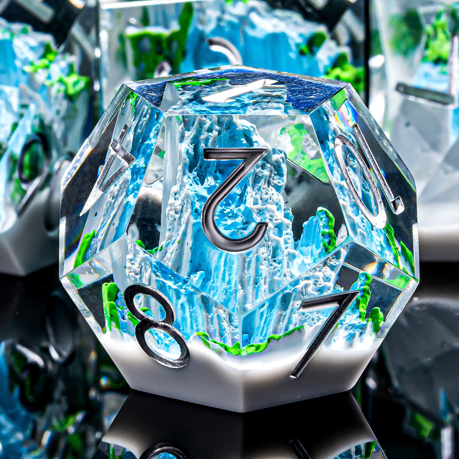 IceForge Dice Canada - Frostspire Falls - Elemental Cascade Dice Set