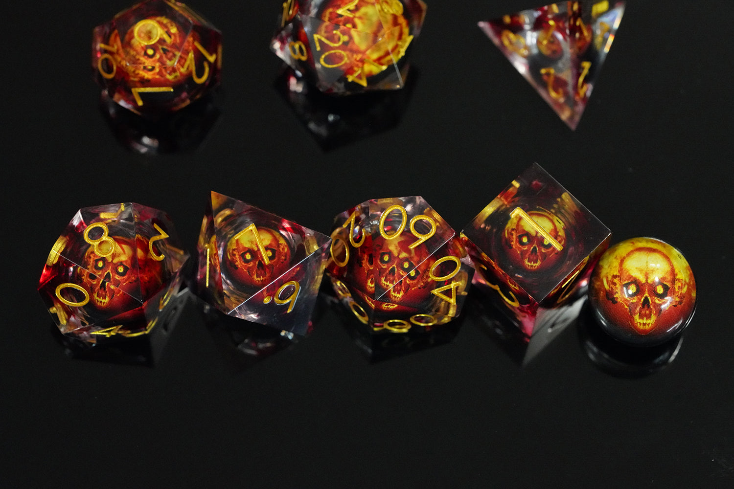 IceForge Dice Canada - Infernal Skullfire – Liquid Core Dice Set