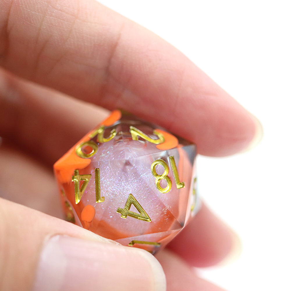 IceForge Dice Canada - Coralflame – Liquid Core Dice Set