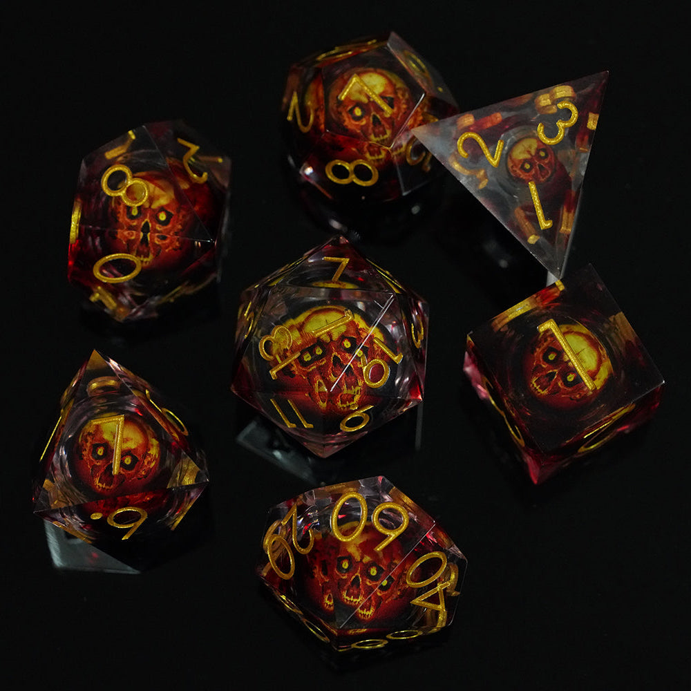 IceForge Dice Canada - Infernal Skullfire – Liquid Core Dice Set