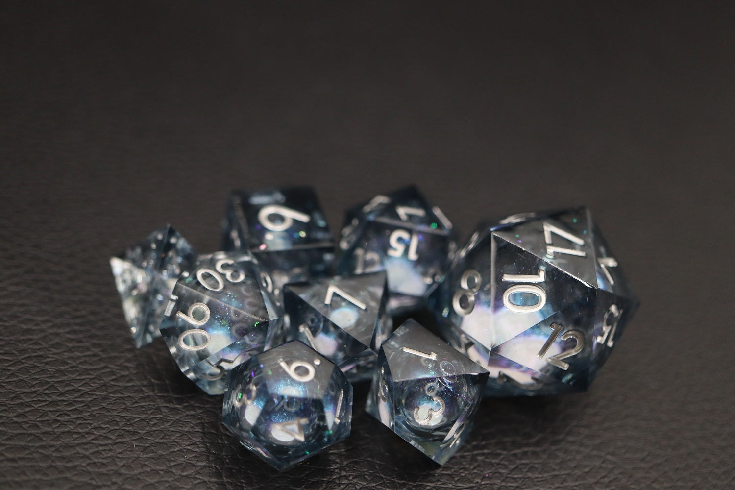 IceForge Dice Canada - Frosted Veil – Liquid Core Dice Set