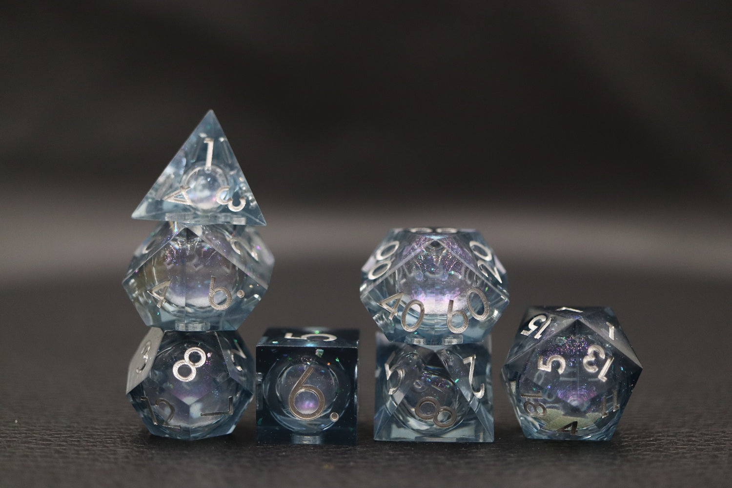 IceForge Dice Canada - Frosted Veil – Liquid Core Dice Set