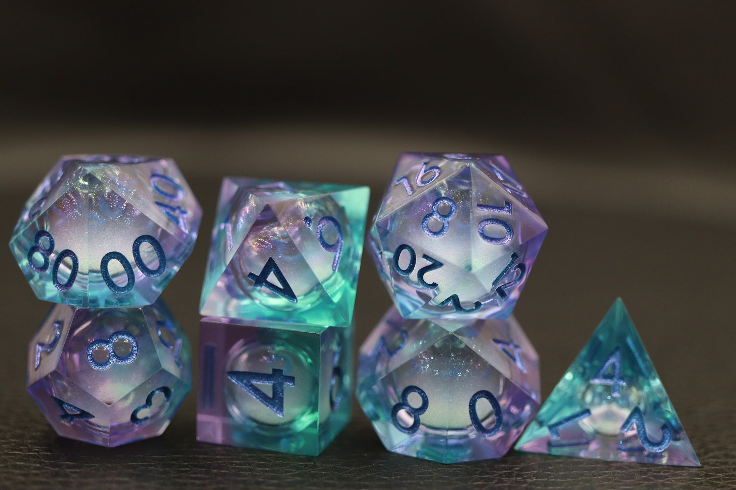 IceForge Dice Canada - Frostflare Veil - Liquid Core Dice Set