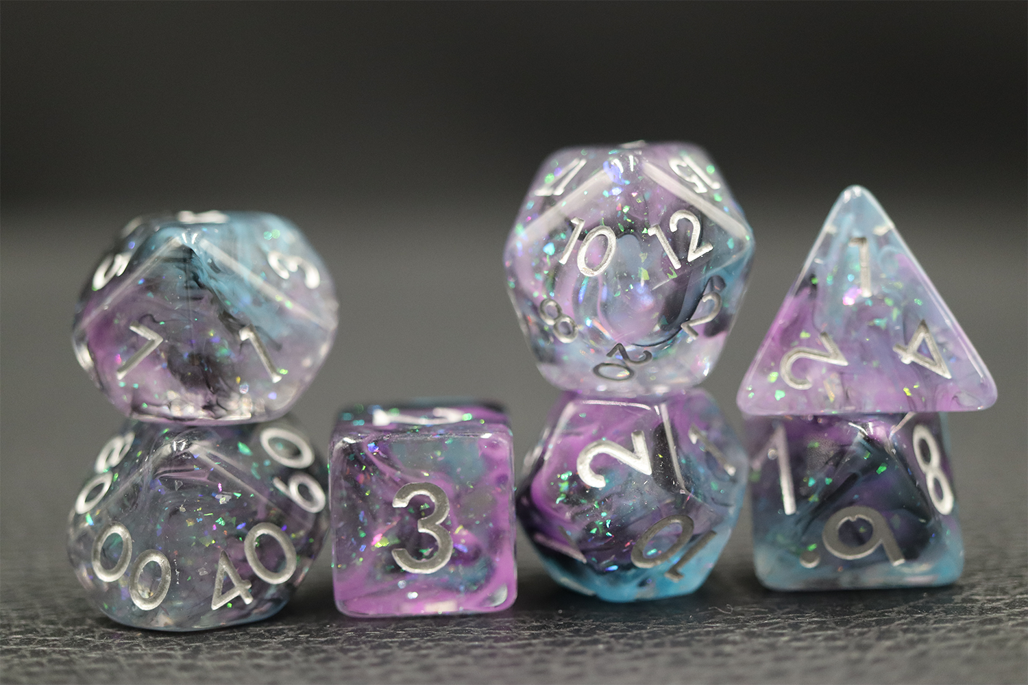 IceForge Dice Canada - Nebula Frost - 35g Premium Resin Dice Set