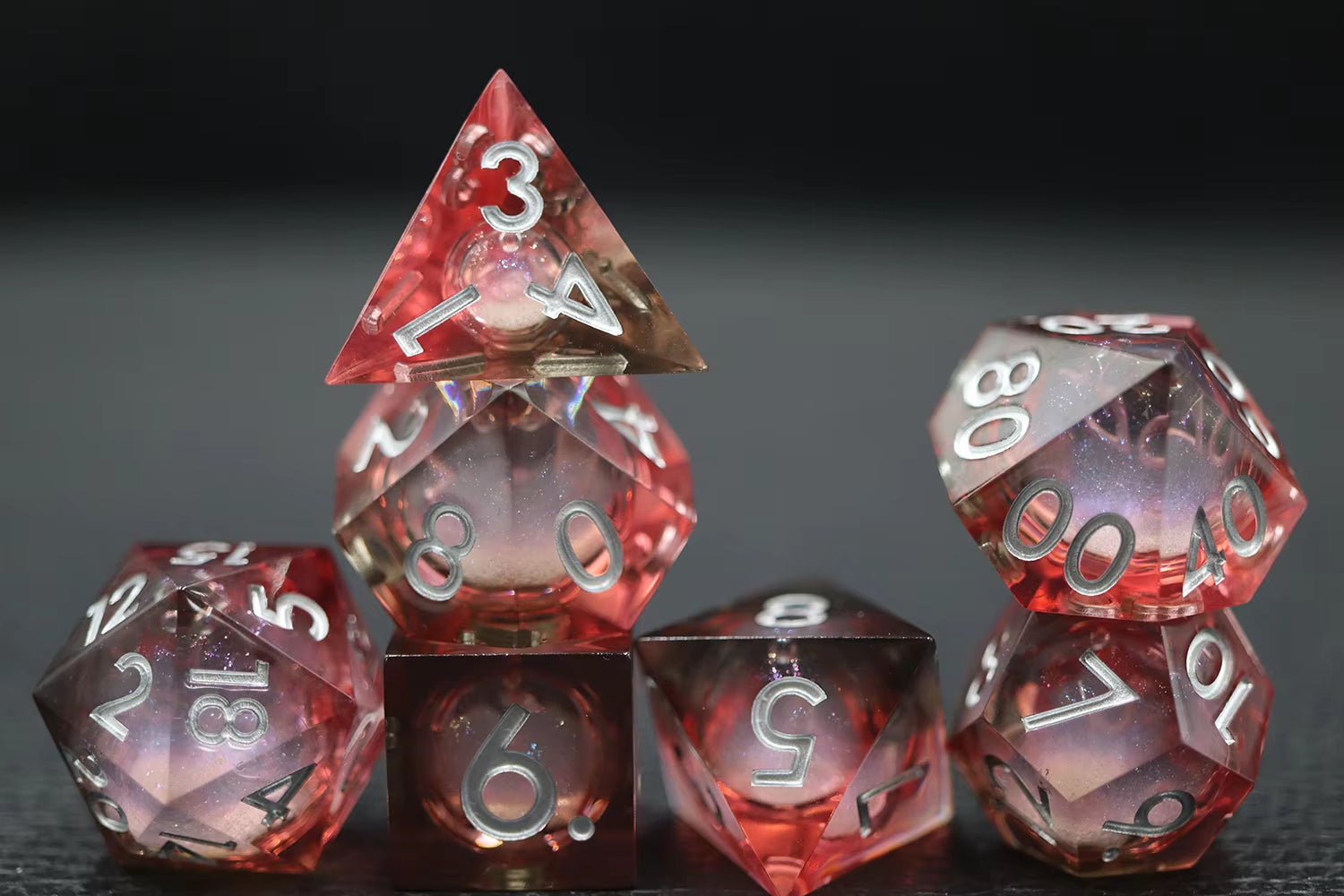 IceForge Dice Canada - Emberveil Gleam - Liquid Core Dice Set