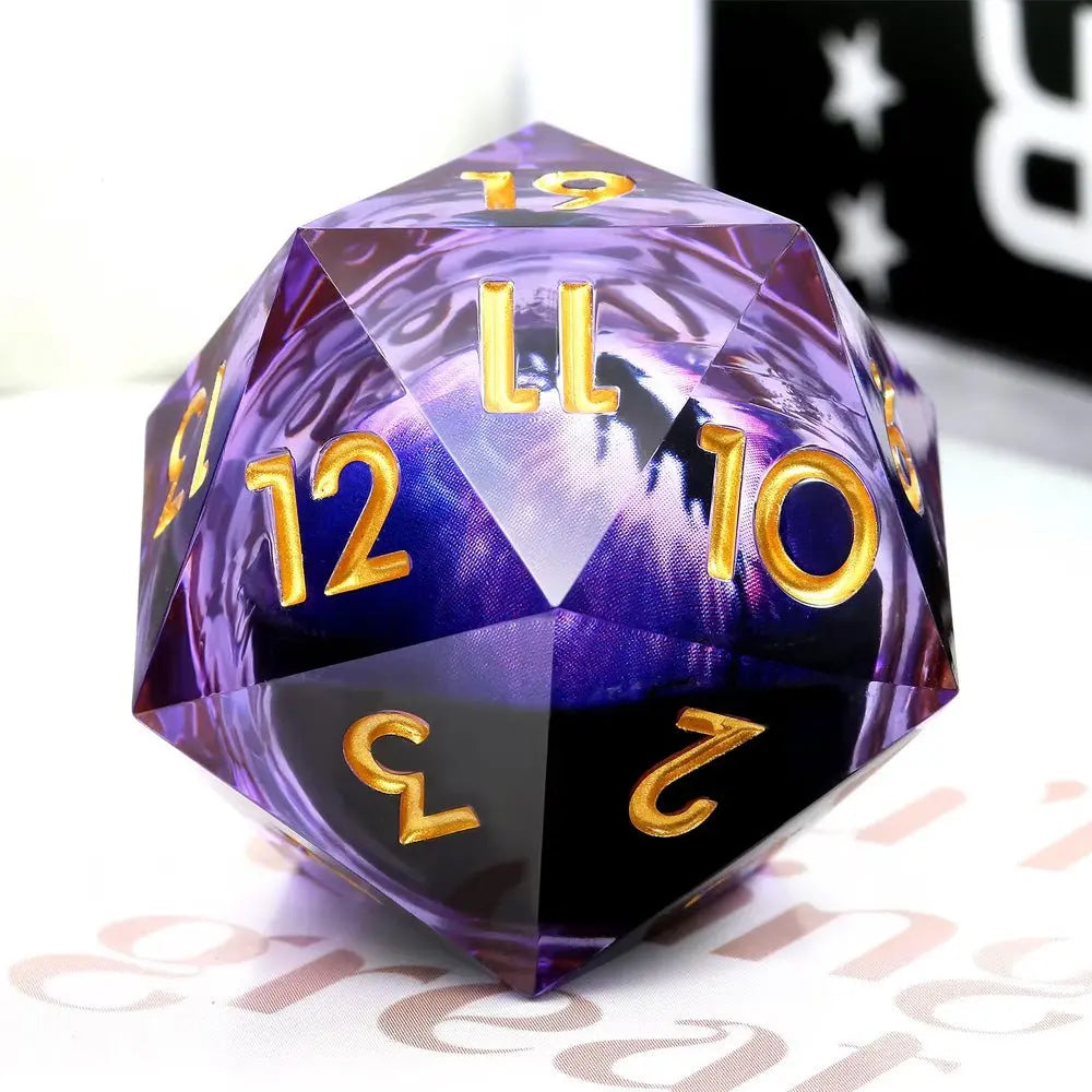 IceForge Dice Canada - Amethyst Dragon’s Gaze Jumbo D20 (33mm)