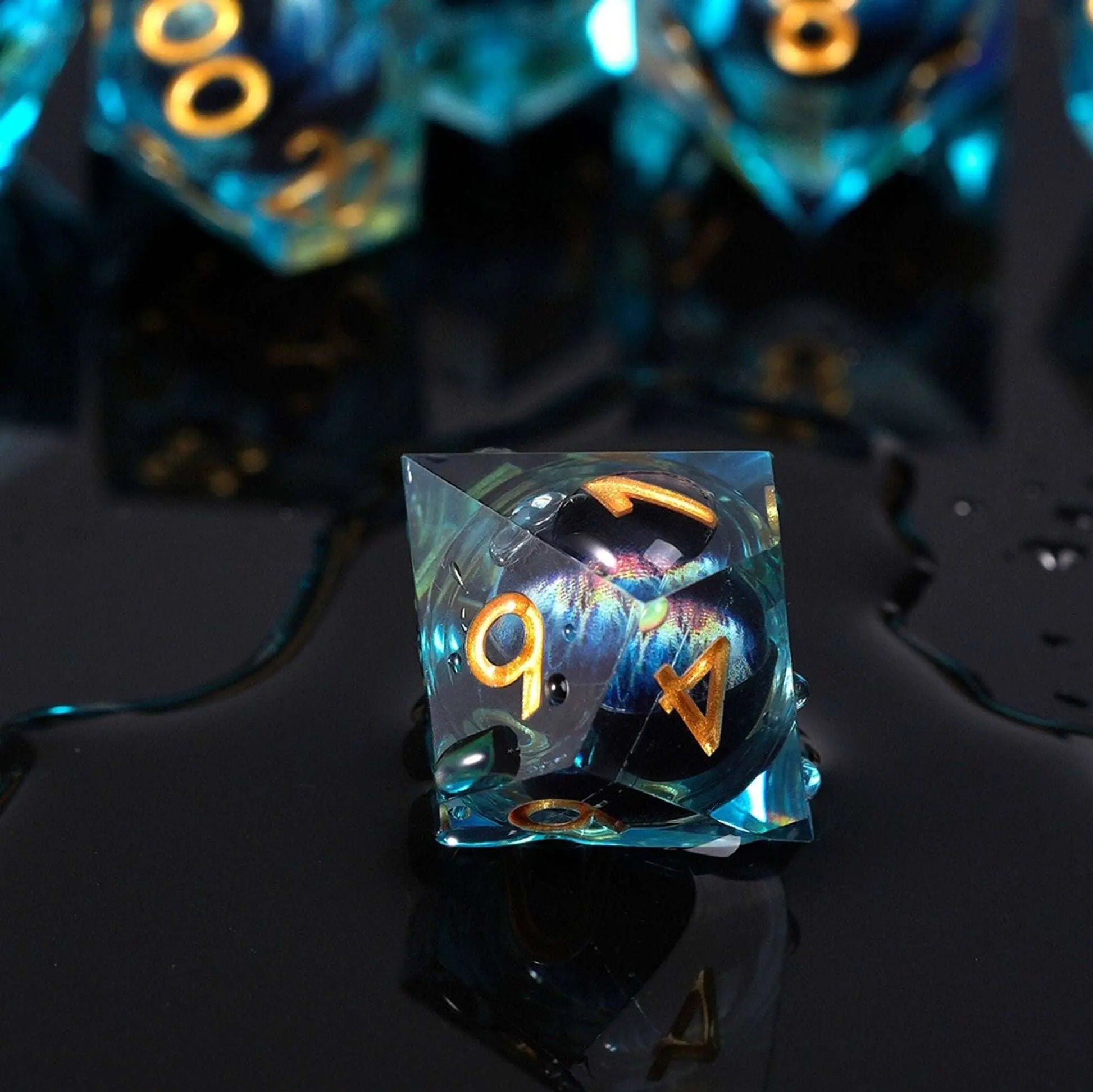 IceForge Dice Canada - Azure Dragon Eye Liquid Core Dice Set