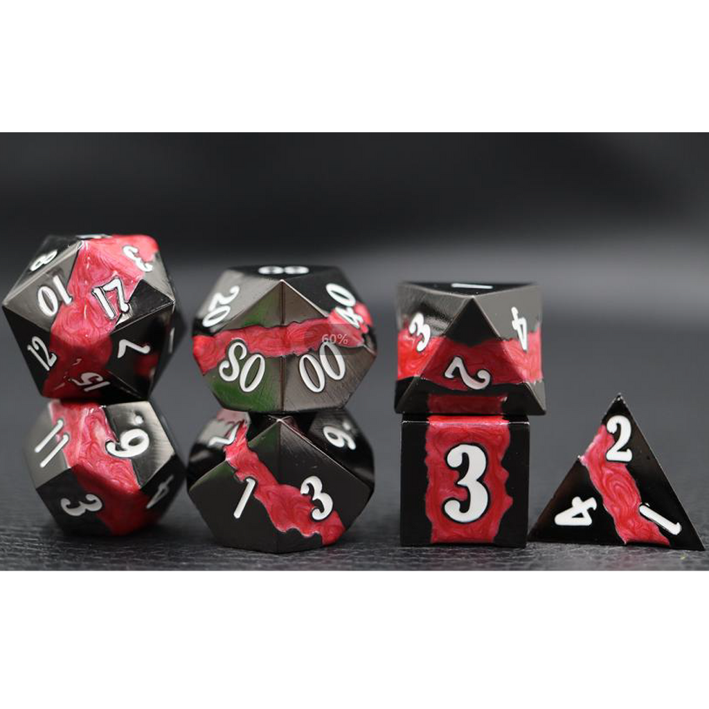IceForge Dice Canada - Riftvein – Crimson Tear – Metal Dice Set