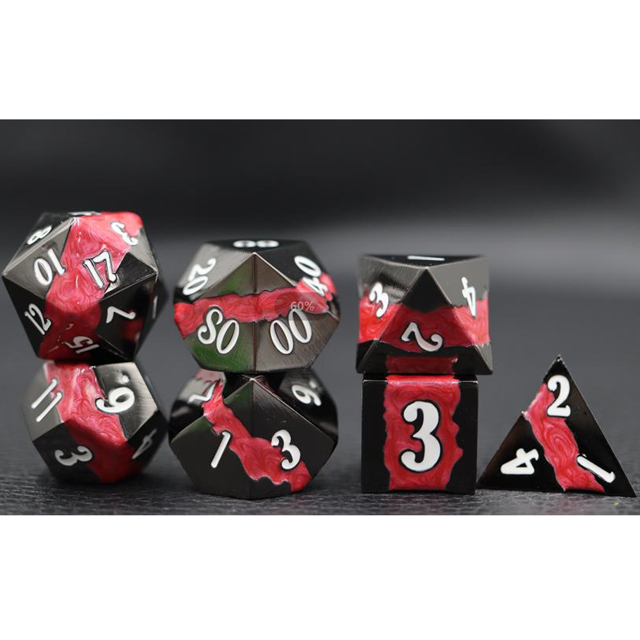 IceForge Dice Canada - Riftvein – Crimson Tear – Metal Dice Set